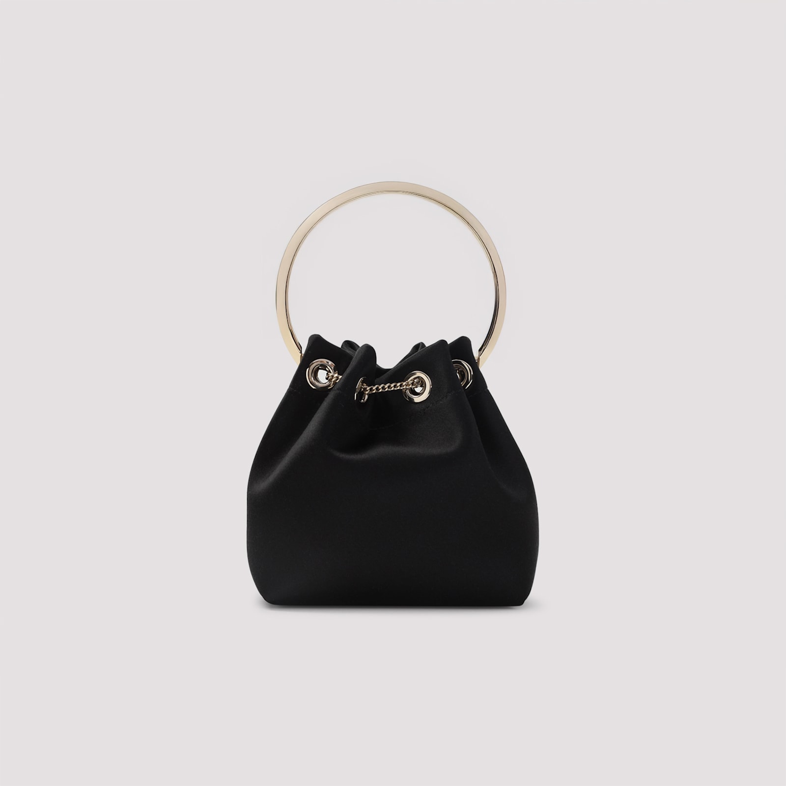 Jimmy Choo Black Bon Bon Mini Bucket Bag In Gold