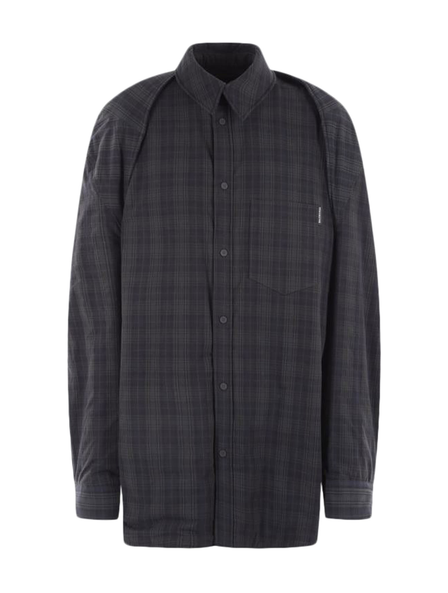 Balenciaga Shirt Collared Neck Sleeveless In Grey Khaki Overdyed