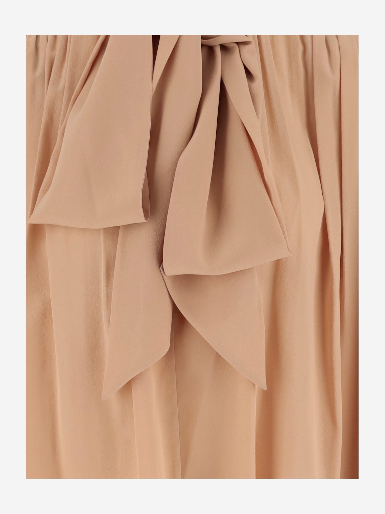 Shop Chloé Silk Georgette Boxy Blouse In Beige