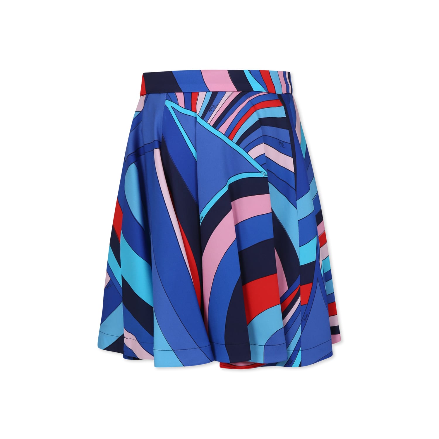 Pucci Multicolor Skirt For Girl With Marble Print In Multicolor