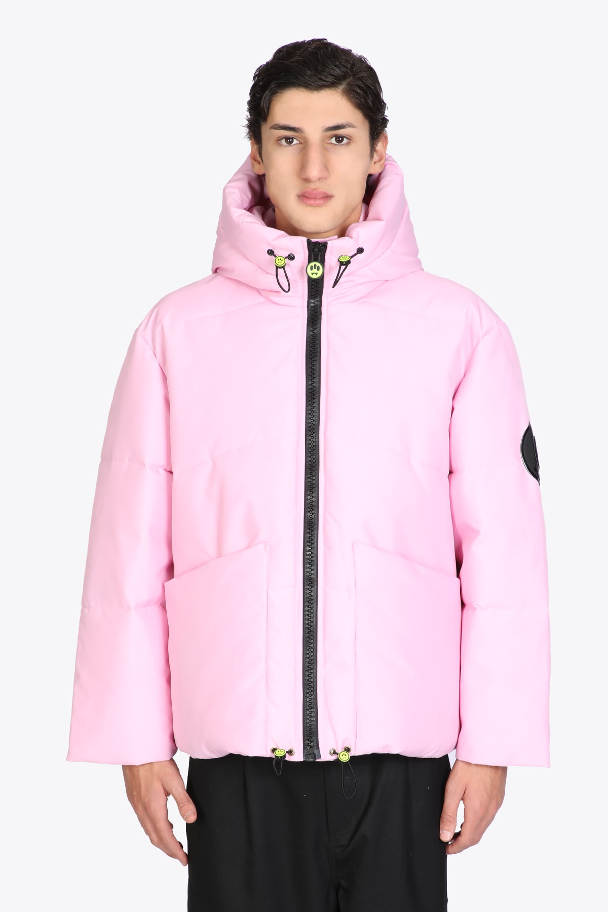 BARROW WADDING PUFFER JACKET UNISEX PINK NYLON HOODED PUFFER JACKET.