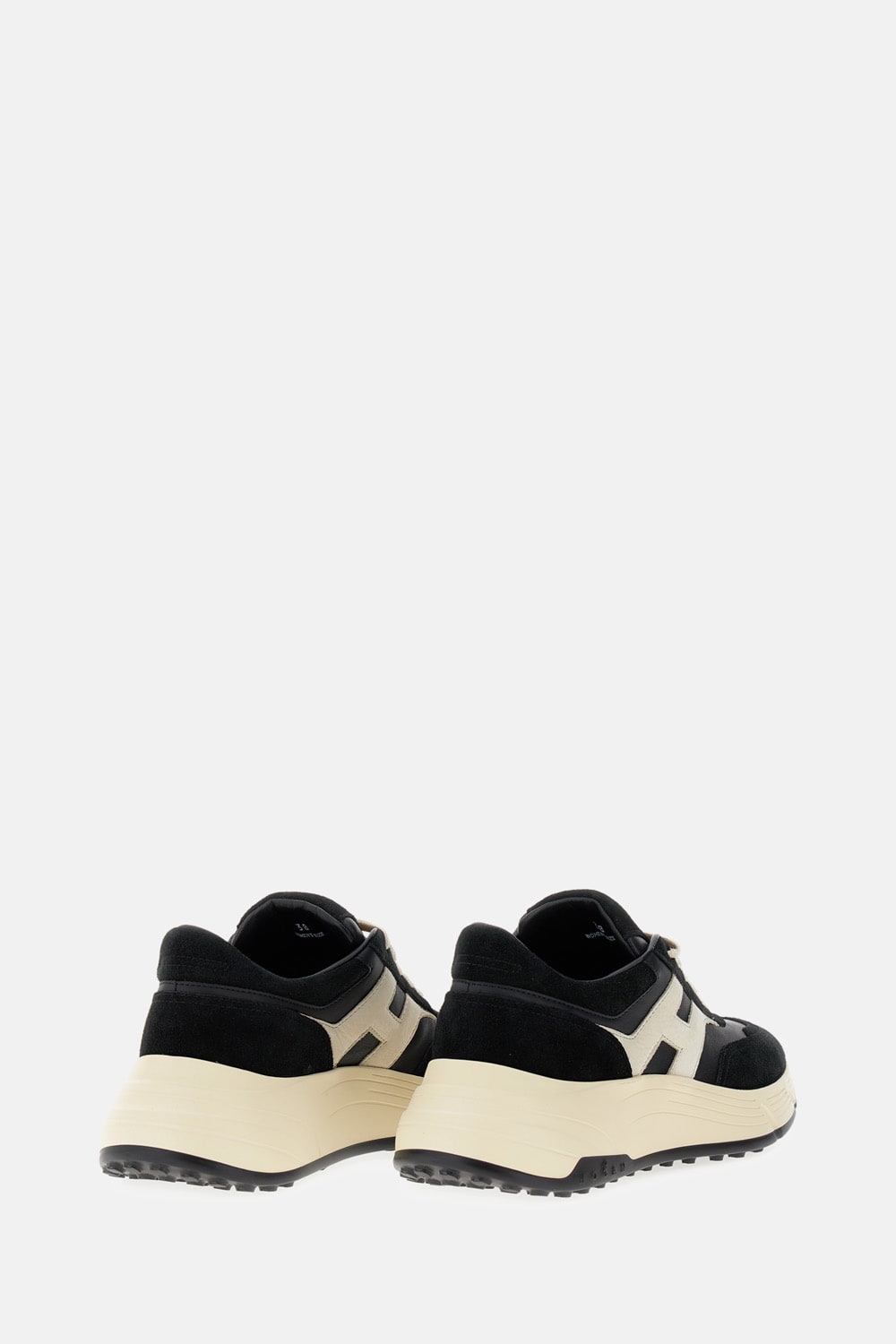 Hogan Suede And Nappa Leather Sneakers With Contrast Panel In Black