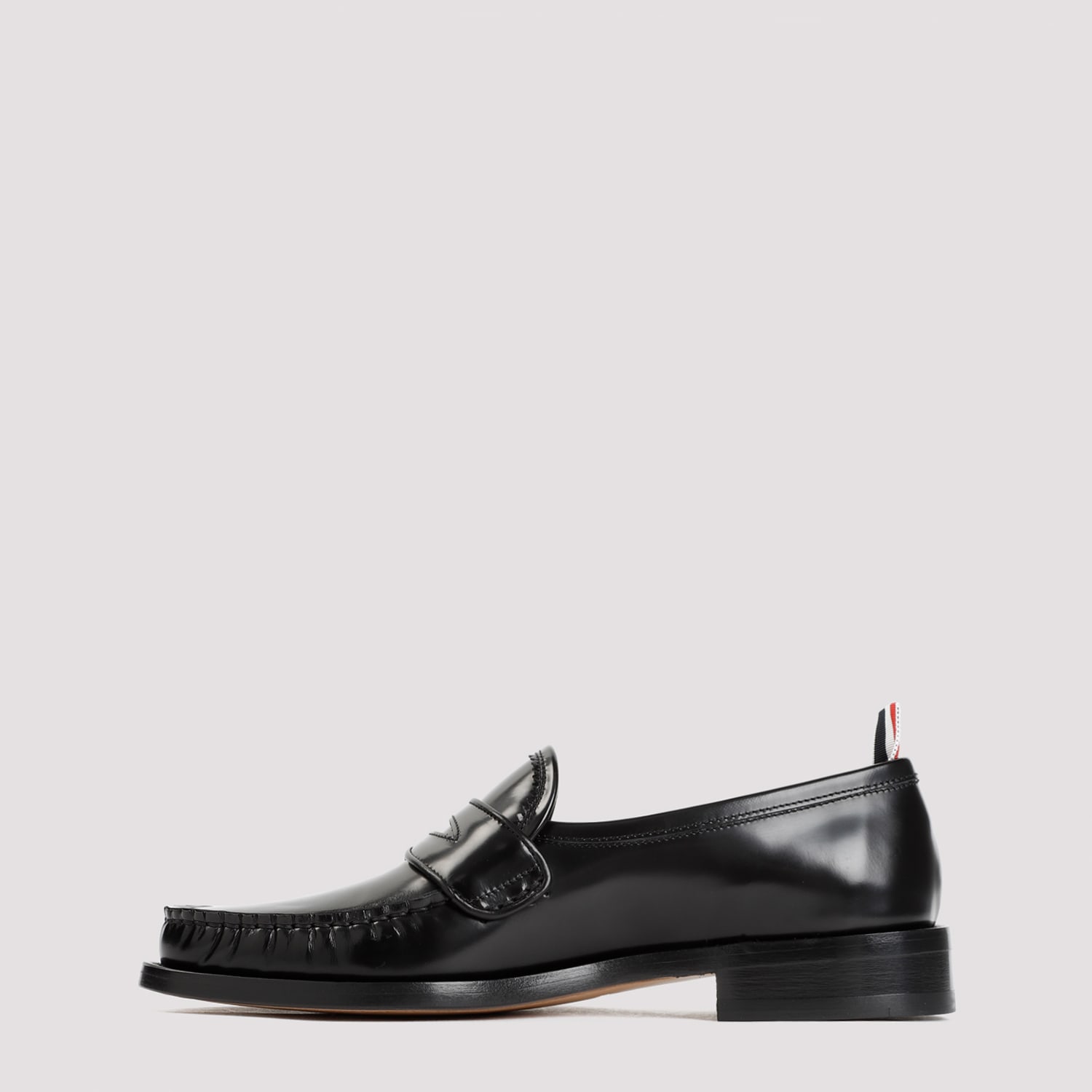 Shop Thom Browne Pleated Varsity Loafers In Black