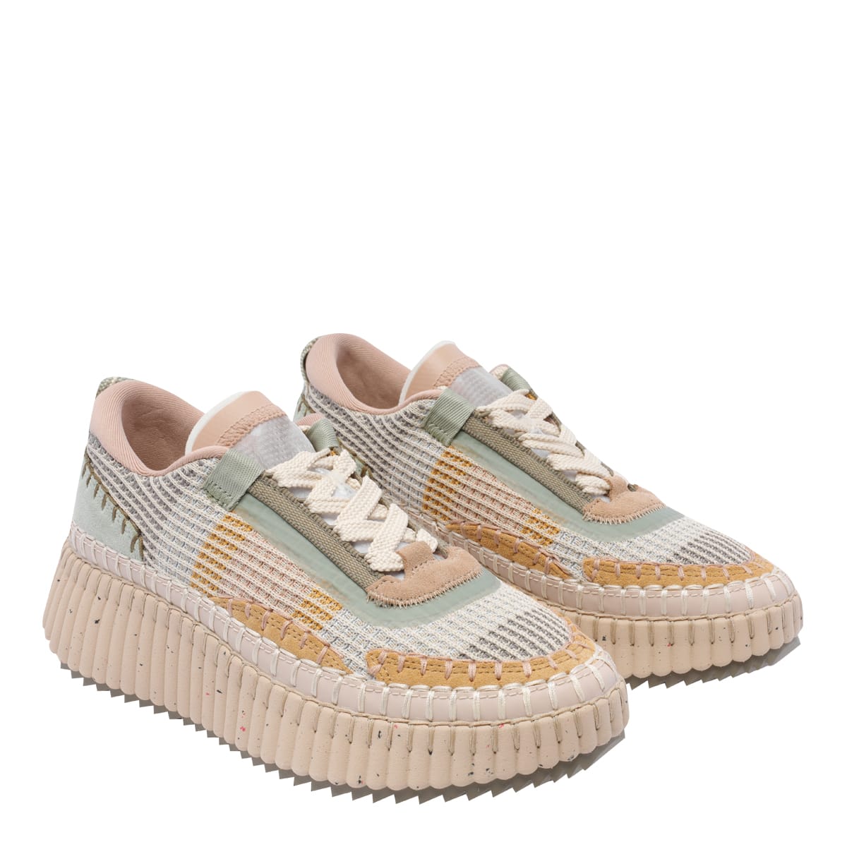 Shop Chloé Nama Sneakers In Multicolour