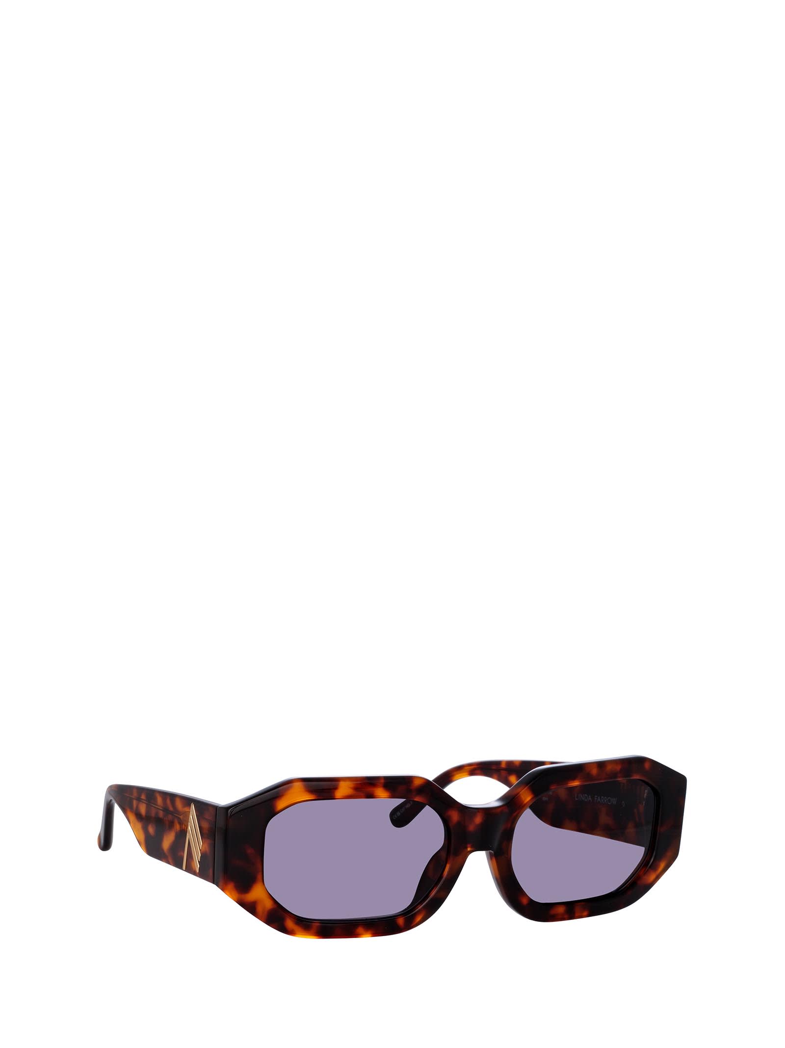 Shop Linda Farrow Attico45 T-shell / Gold Sunglasses