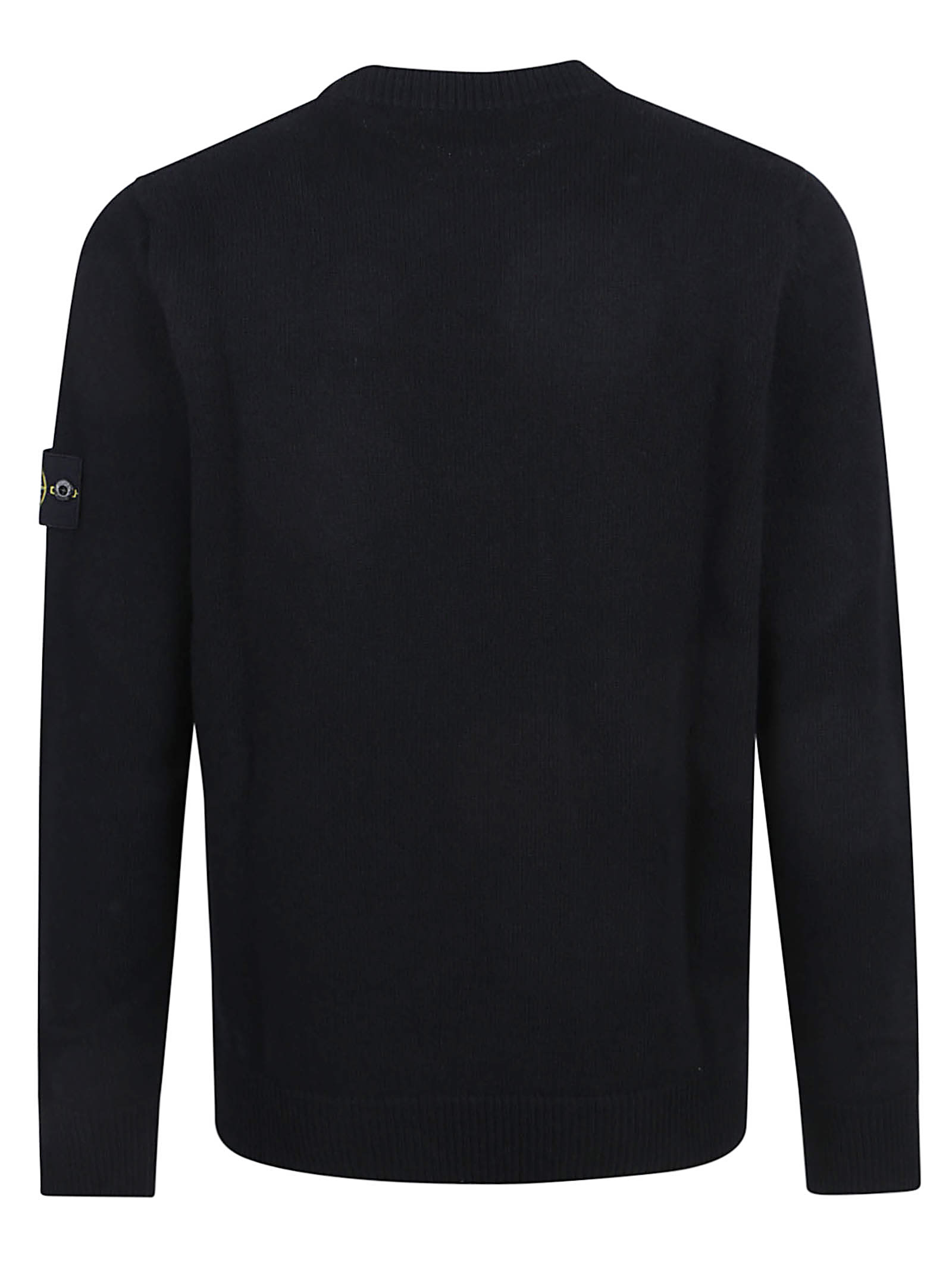 Stone Island Long Sleeve Ribbed Cuff Crew Neck Sweater In Blue