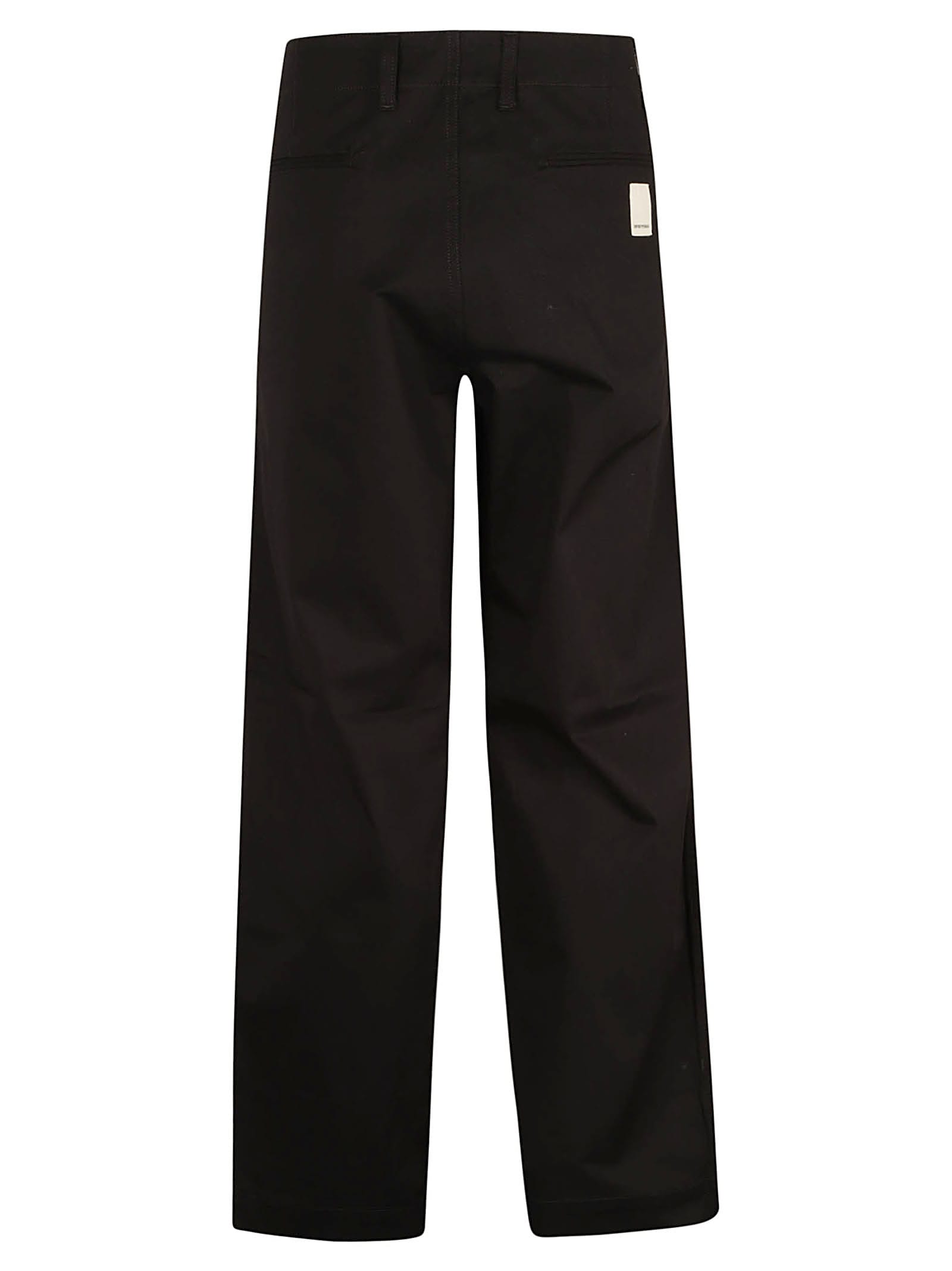 Shop Emporio Armani Wide Straight Leg Plain Trousers In Black