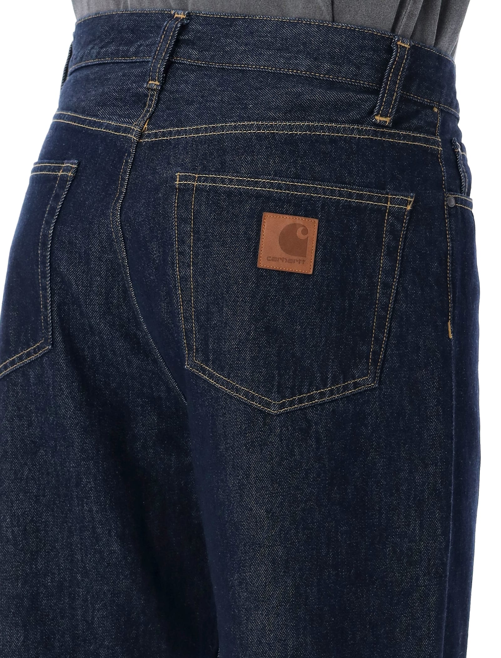 Shop Carhartt Aaron Denim Pant In Blue Rinsed