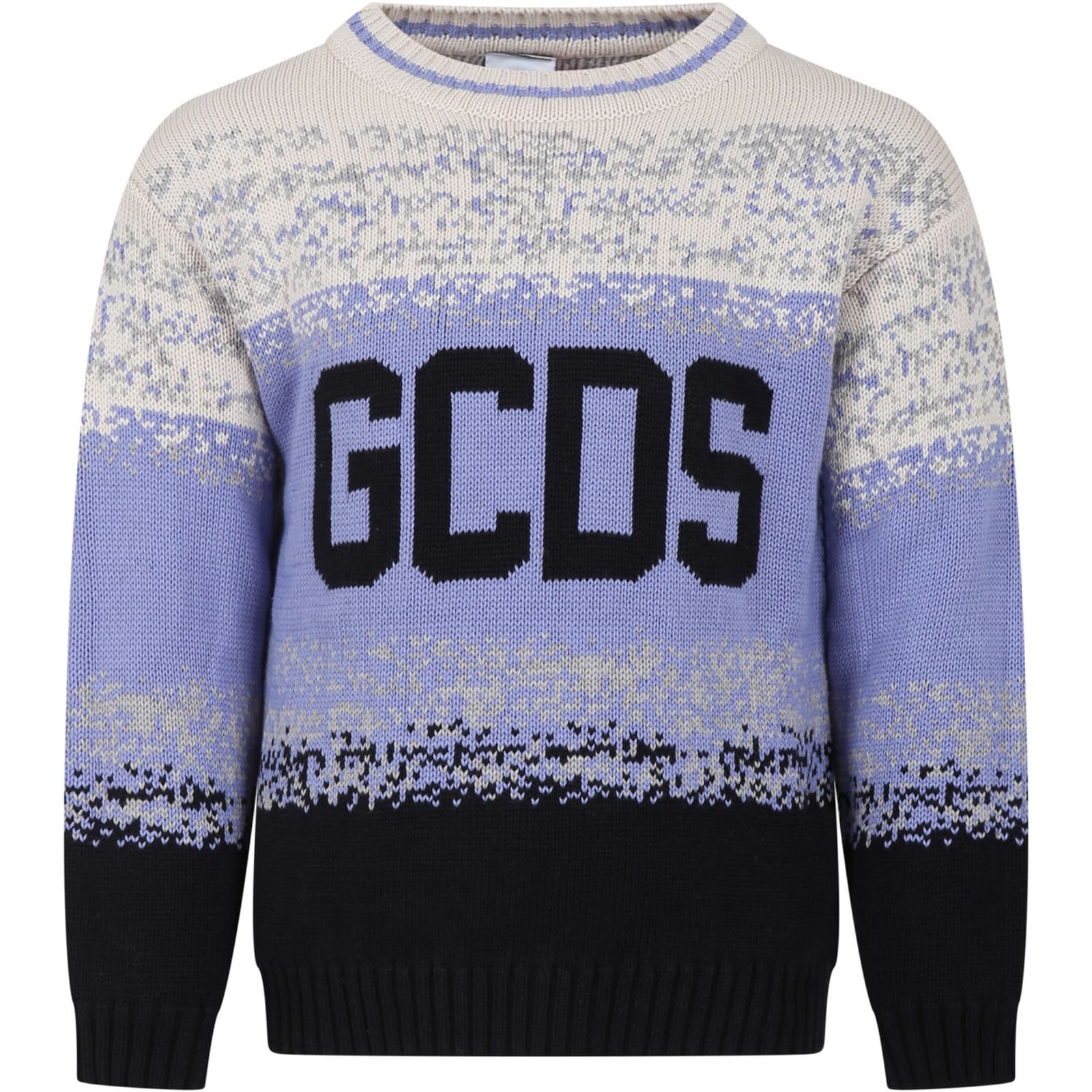 Gcds Mini Kids' Black Sweater For Boy With Logo