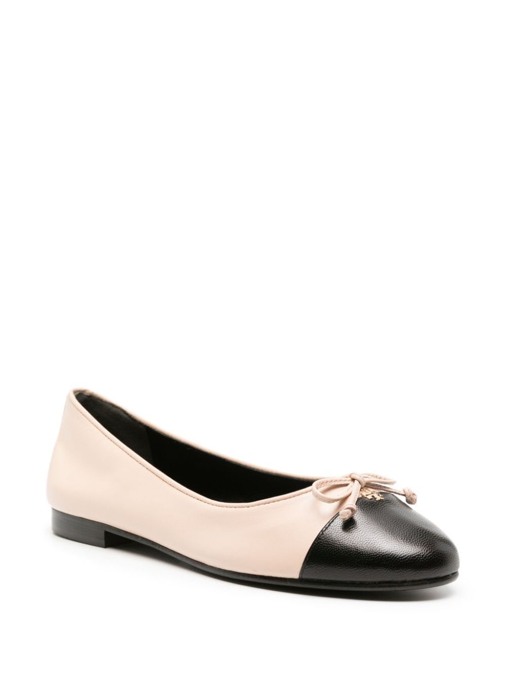 Shop Tory Burch Cap-toe Ballet In Rose Pink Perfect Black