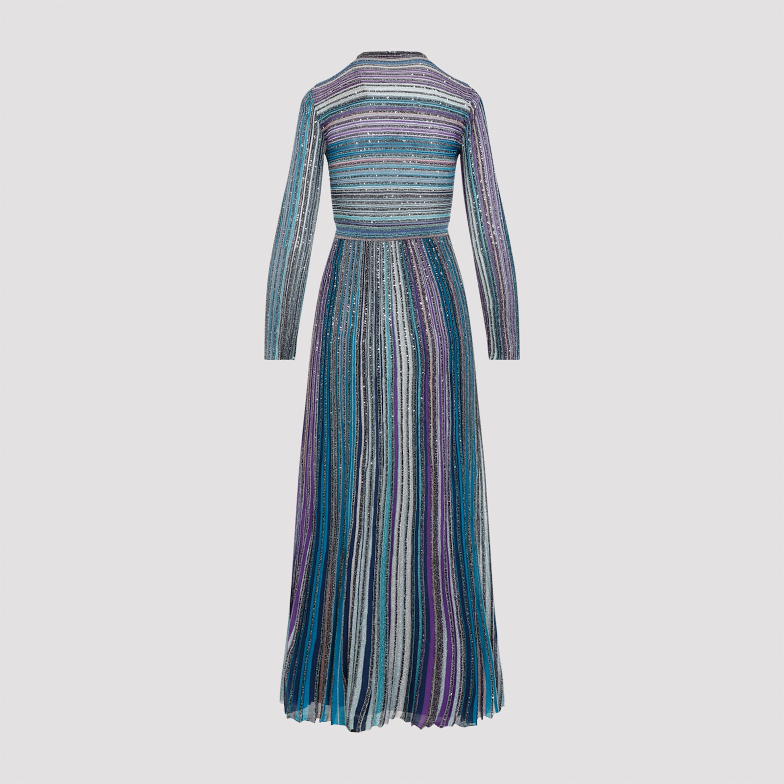 Shop Missoni Viscose Long Dress In Dark Tones Multi