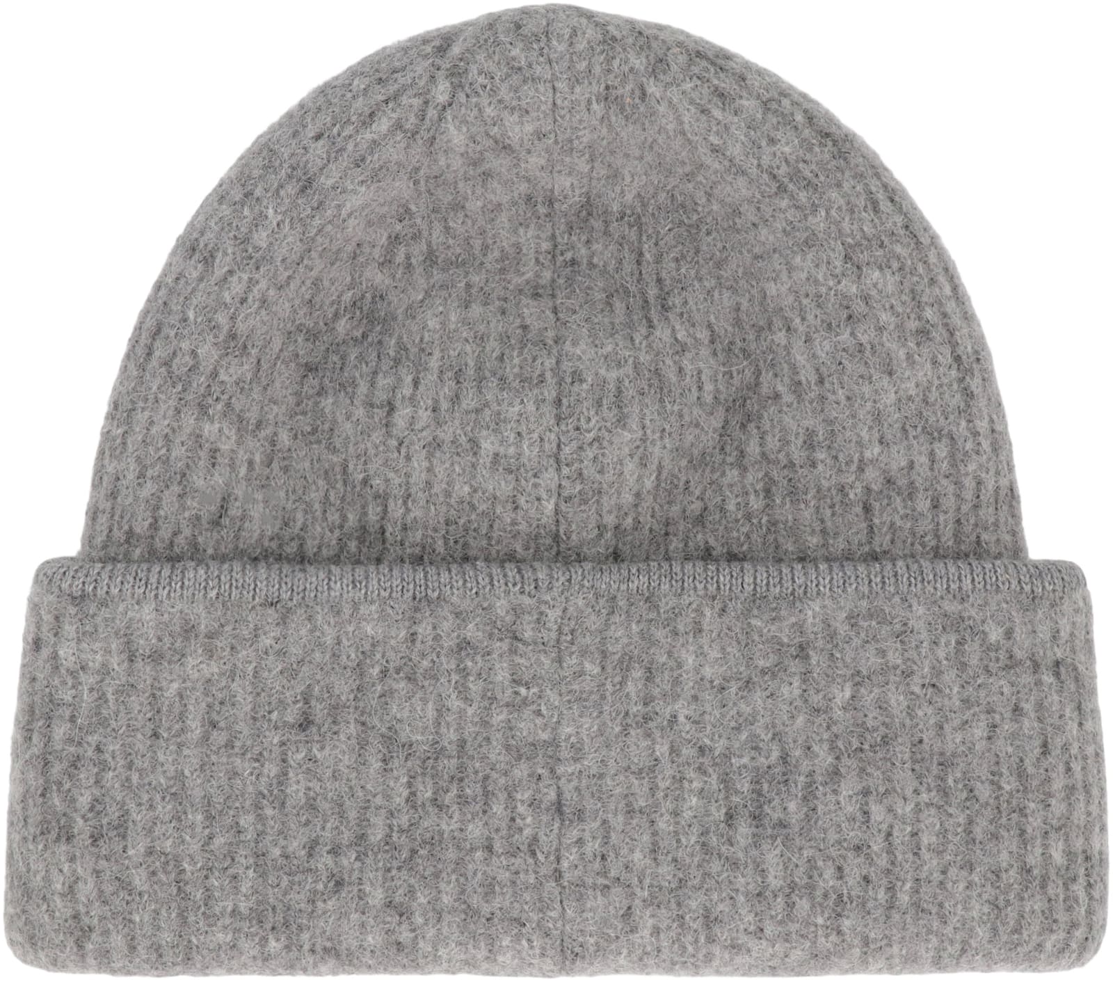 Jacquemus Gros Grain Knitted Beanie In Gray
