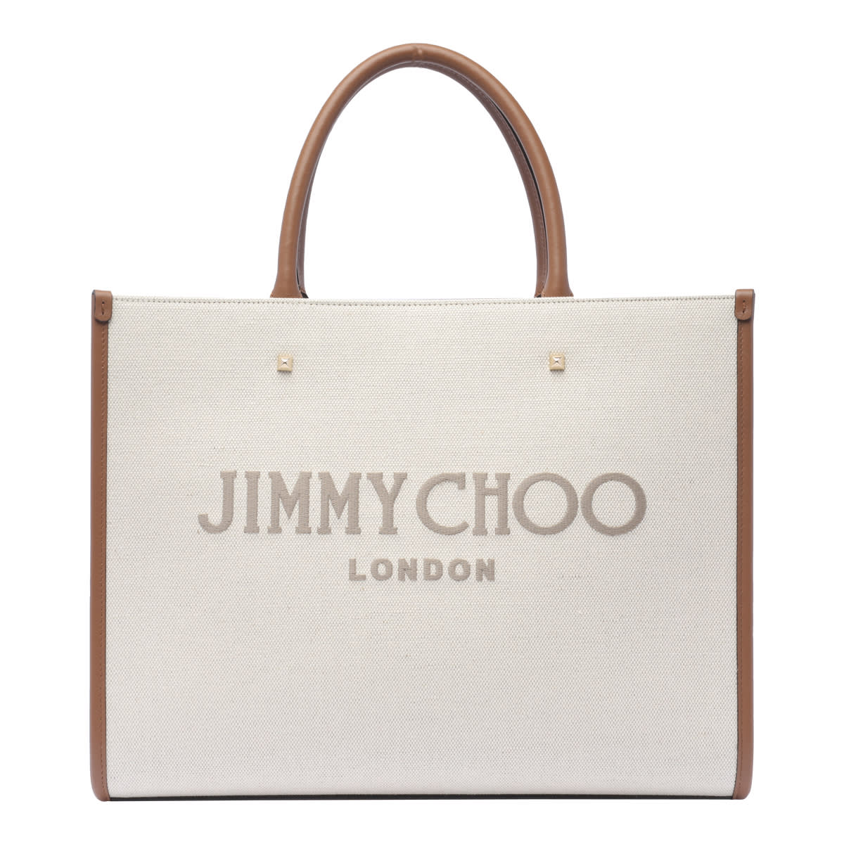 Jimmy Choo Medium Avenue Tote Bag In Beige