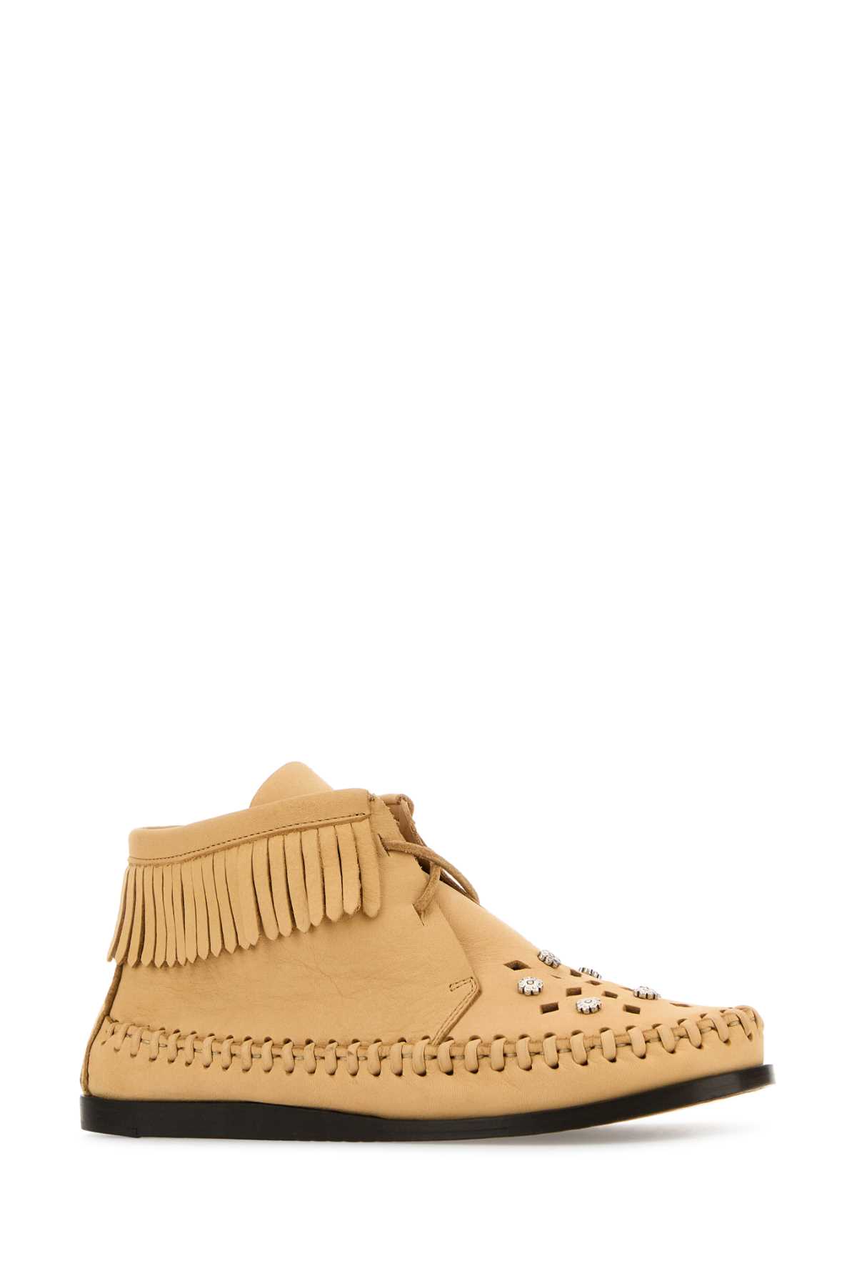 Isabel Marant Beige Leather Felsa Angle Boots In Sand