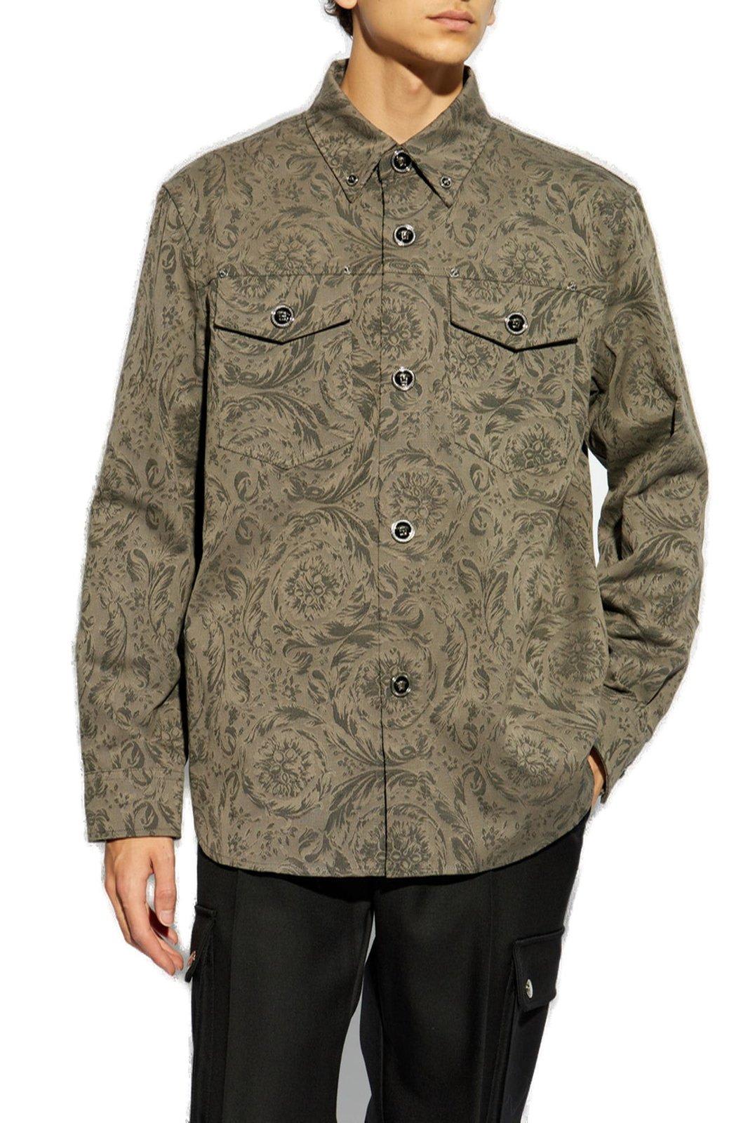 VERSACE BAROCCO JACQUARD LONG-SLEEVED OVERSHIRT