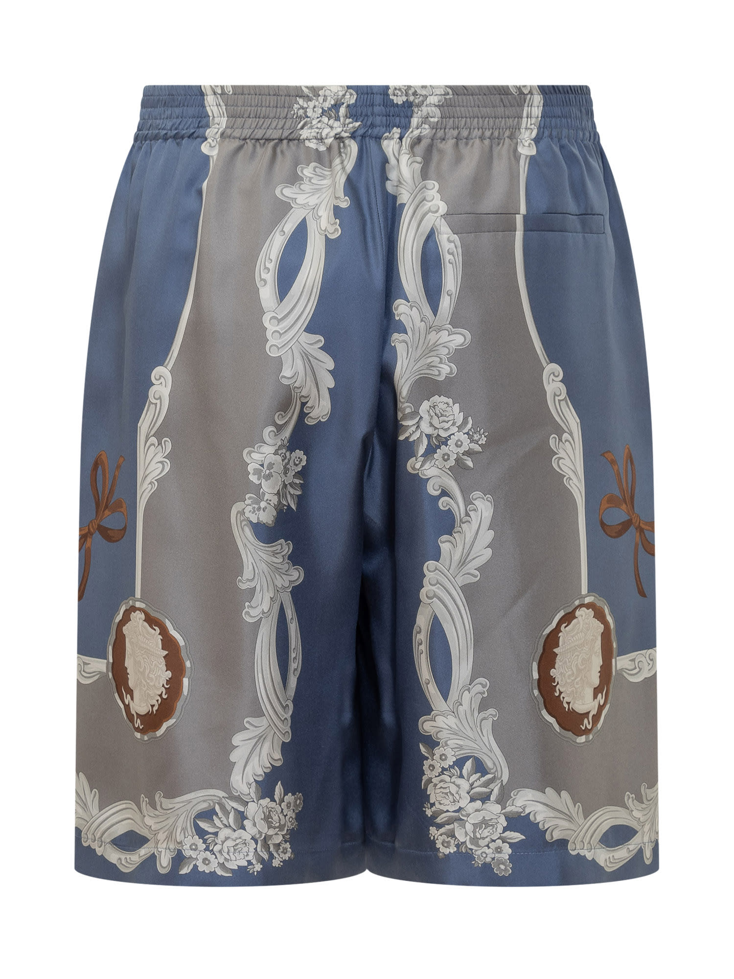 Versace Medusa Cameo Silk Bermuda Shorts