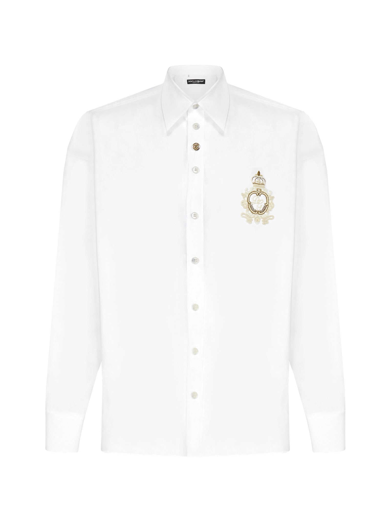 Dolce & Gabbana Logo-embroidery Oversized Cotton Shirt