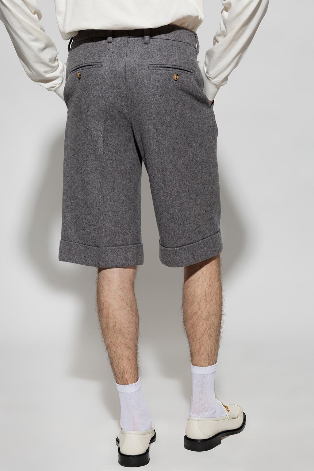 Gucci Tailored Cashmere-wool Shorts In Grey