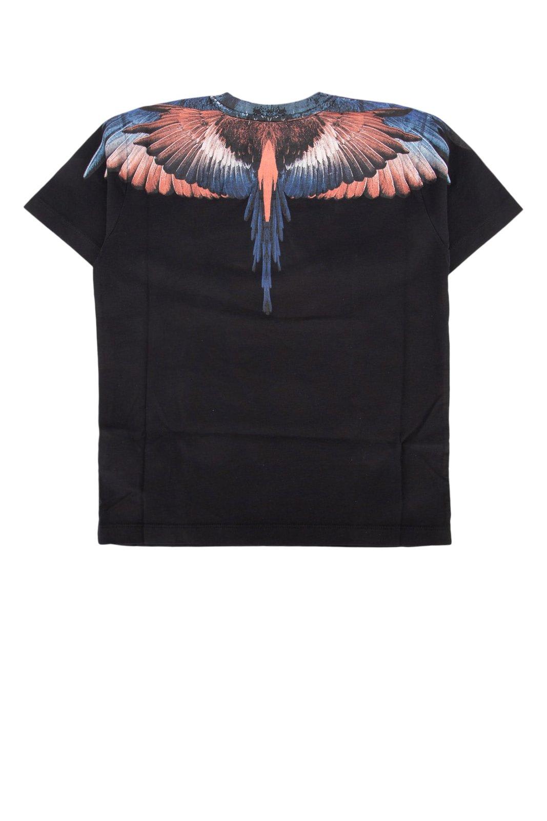Shop Marcelo Burlon County Of Milan Wings Printed Crewneck T-shirt In Black Co