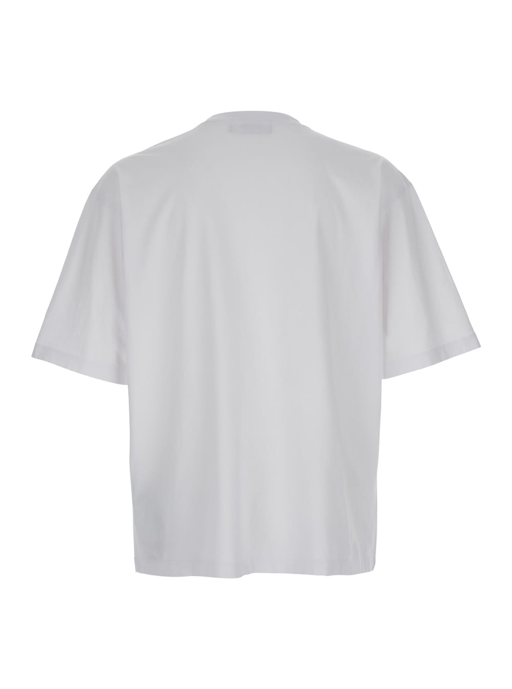 Dsquared2 White Round Neck T Shirt With Printed Maxi Logo On The Front And Heart Detail In Cotton Woman