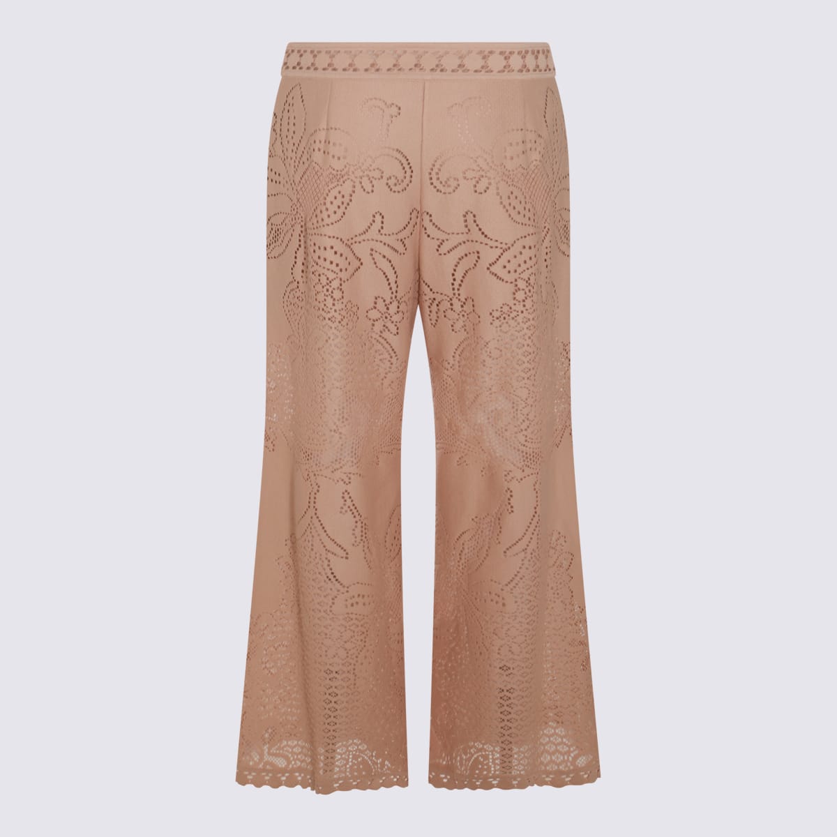 Shop Valentino Beige Pants In Poudre