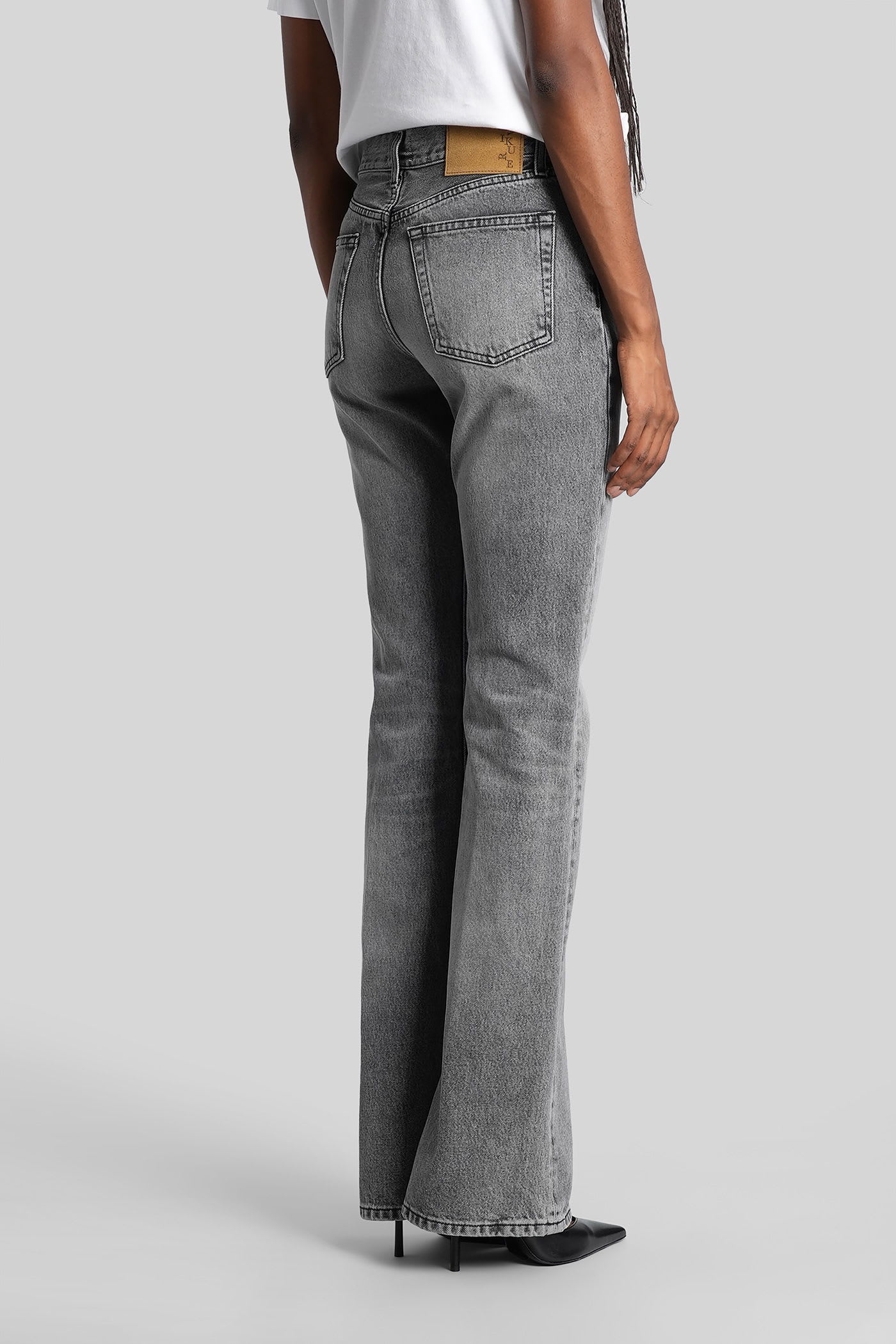 Haikure Flora Flanel Jeans In Grey Denim In Gray