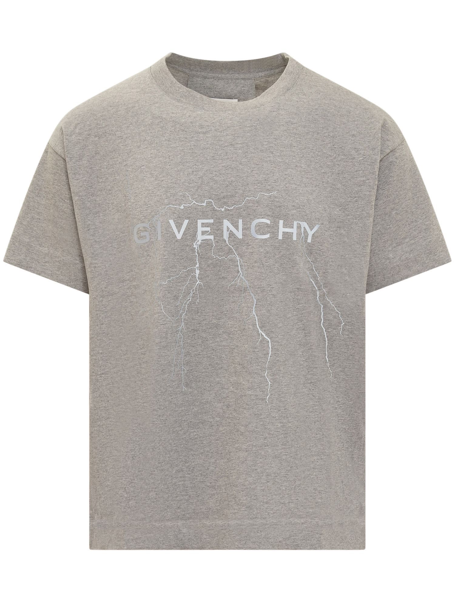 Shop Givenchy Reflective Cotton T-shirt In Light Grey