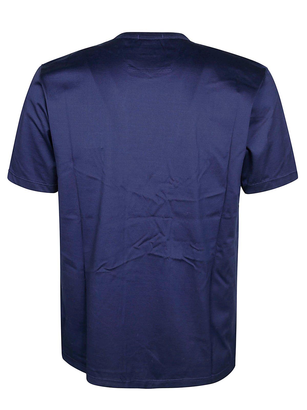 Shop C.p. Company Logo Patch Crewneck T-shirt In Blu