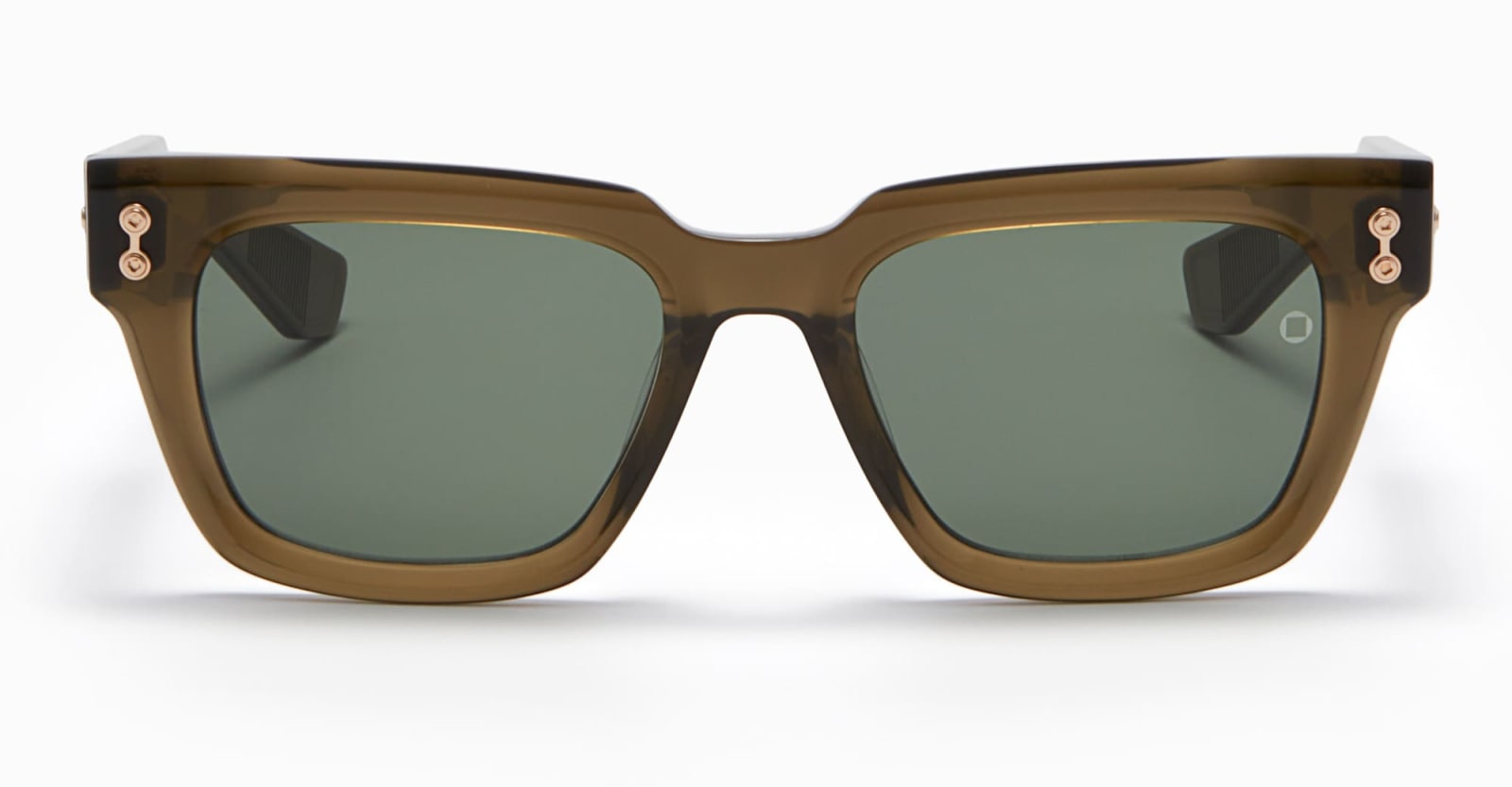 Shop Akoni Pyxis - Crystal Olive / White Gold Sunglasses In Olive Green