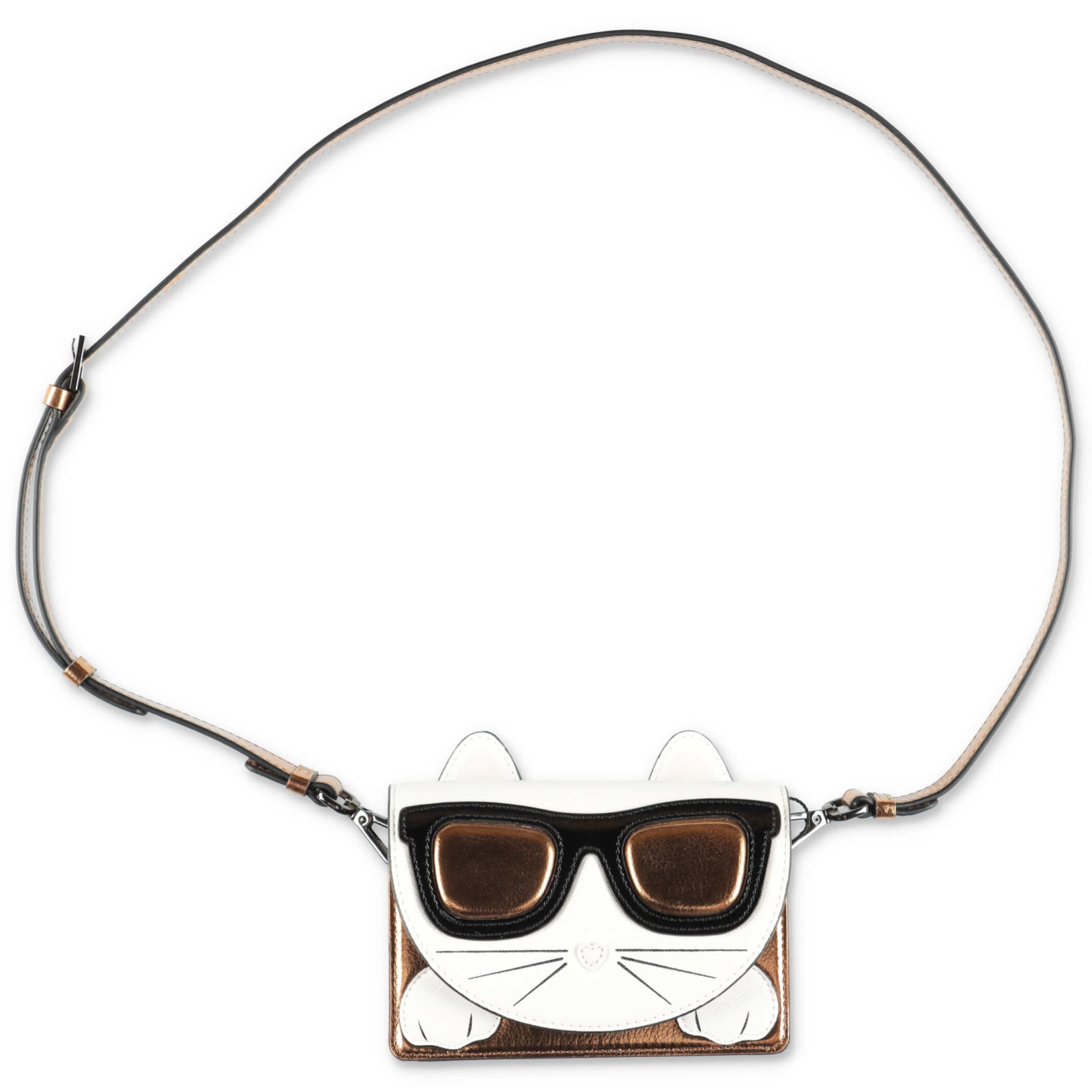 Karl Lagerfeld Borsa A Tracolla Choupette Color Bronzo In Similpelle