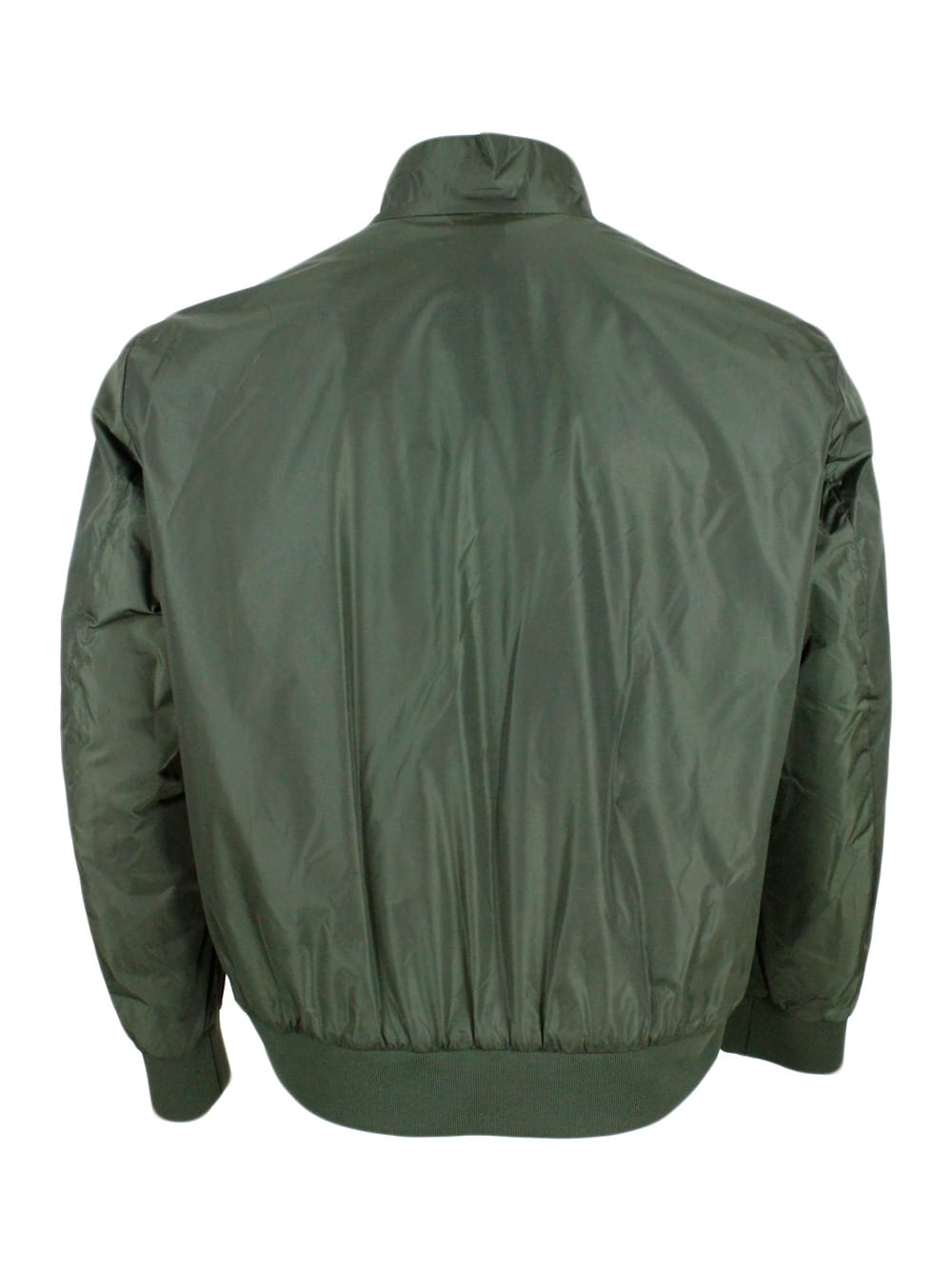 Shop Add Water-repellent Nylon Bomber Jacket, Zip Closure And Pockets With Flap Closure In Green