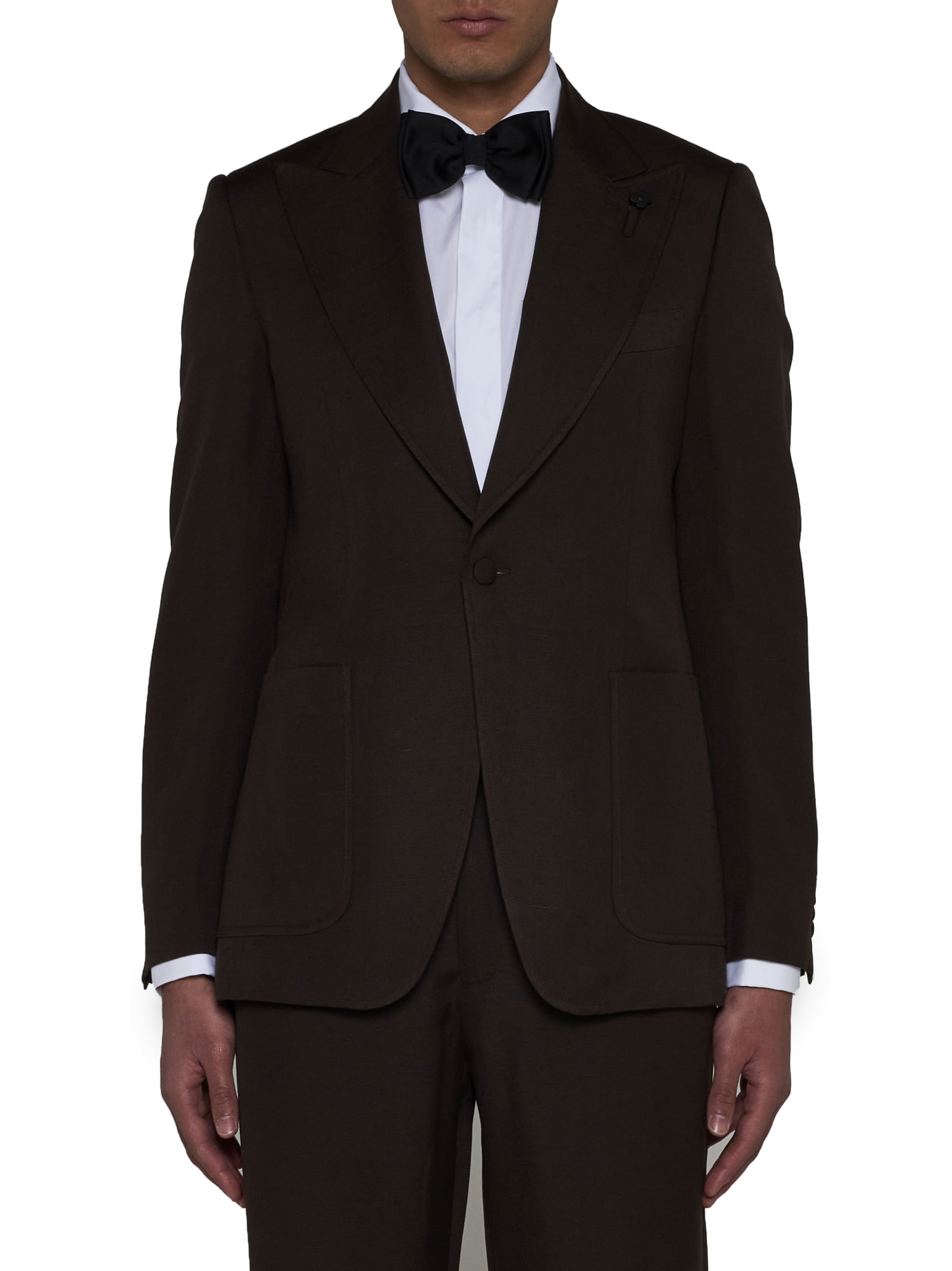 Shop Lardini Blazer In Brown