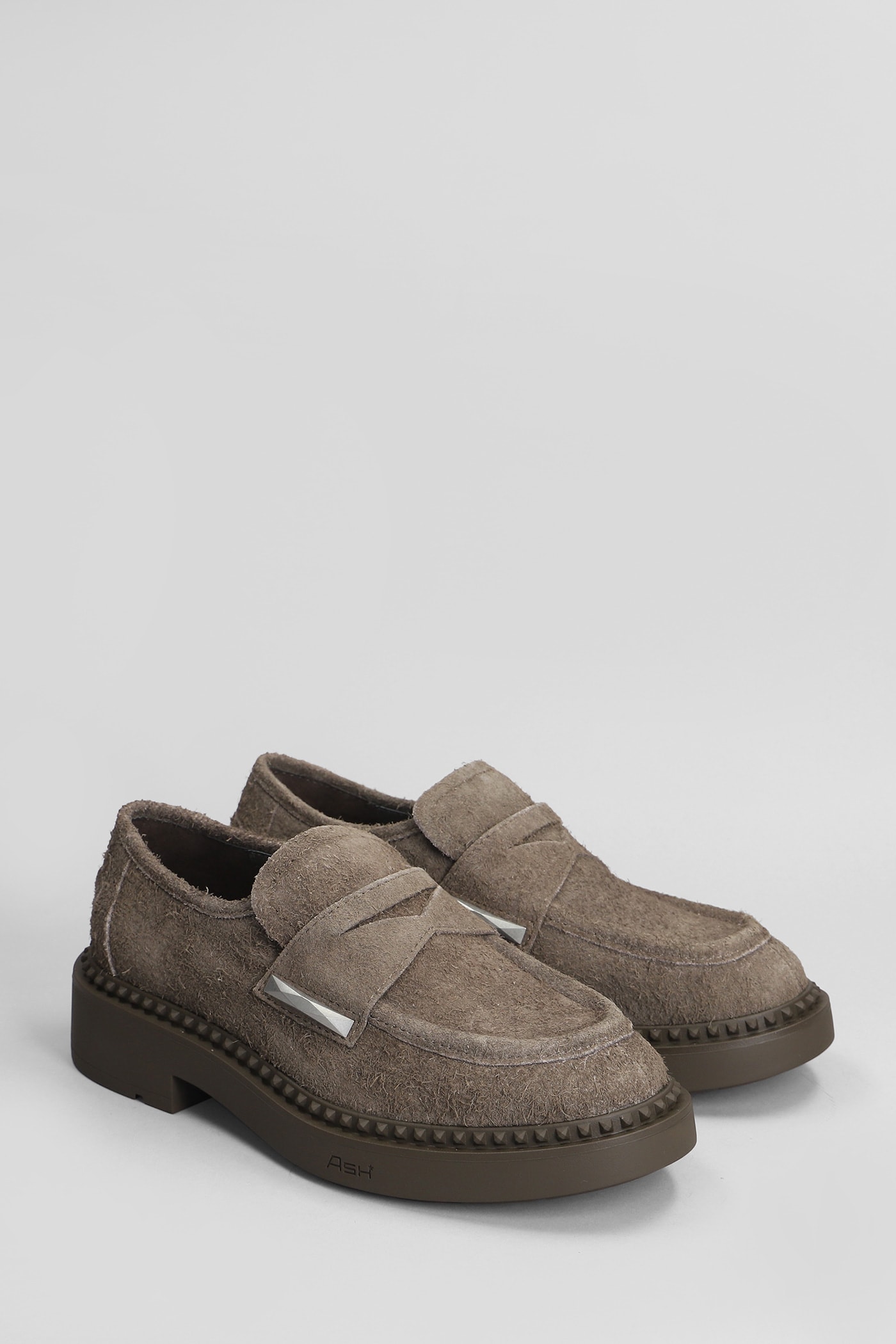 Shop Ash Medusa Loafers In Brown Suede