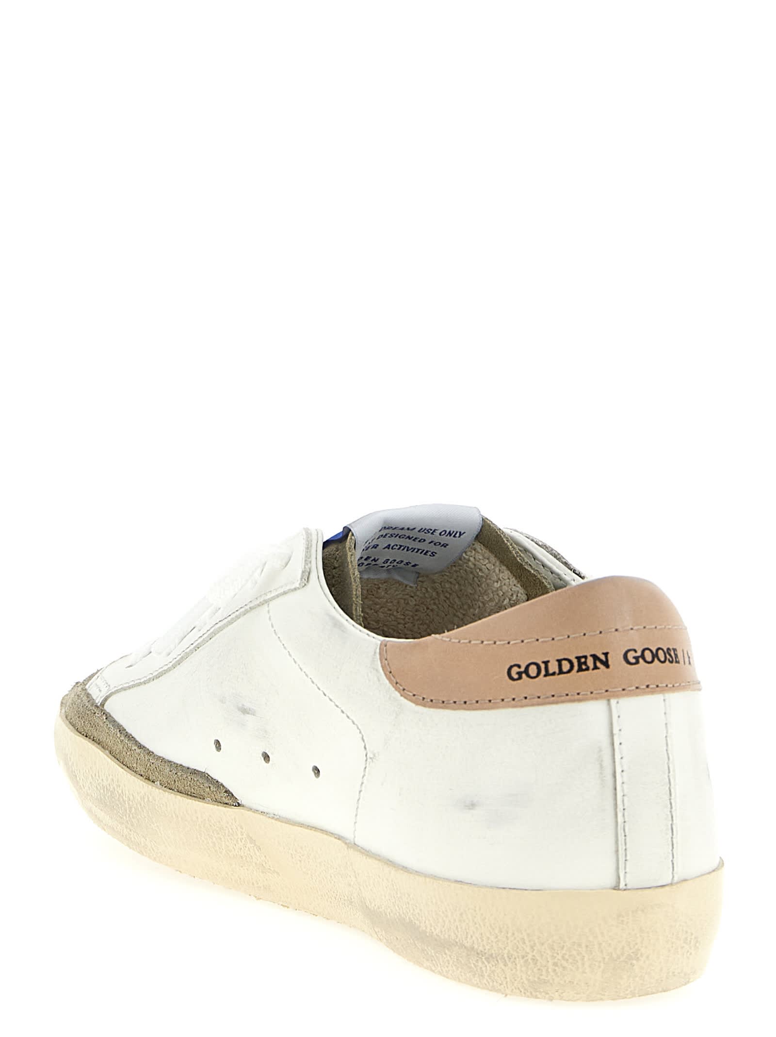 Golden Goose Superstar Leathere Upper Glitter Star Sneaker In White