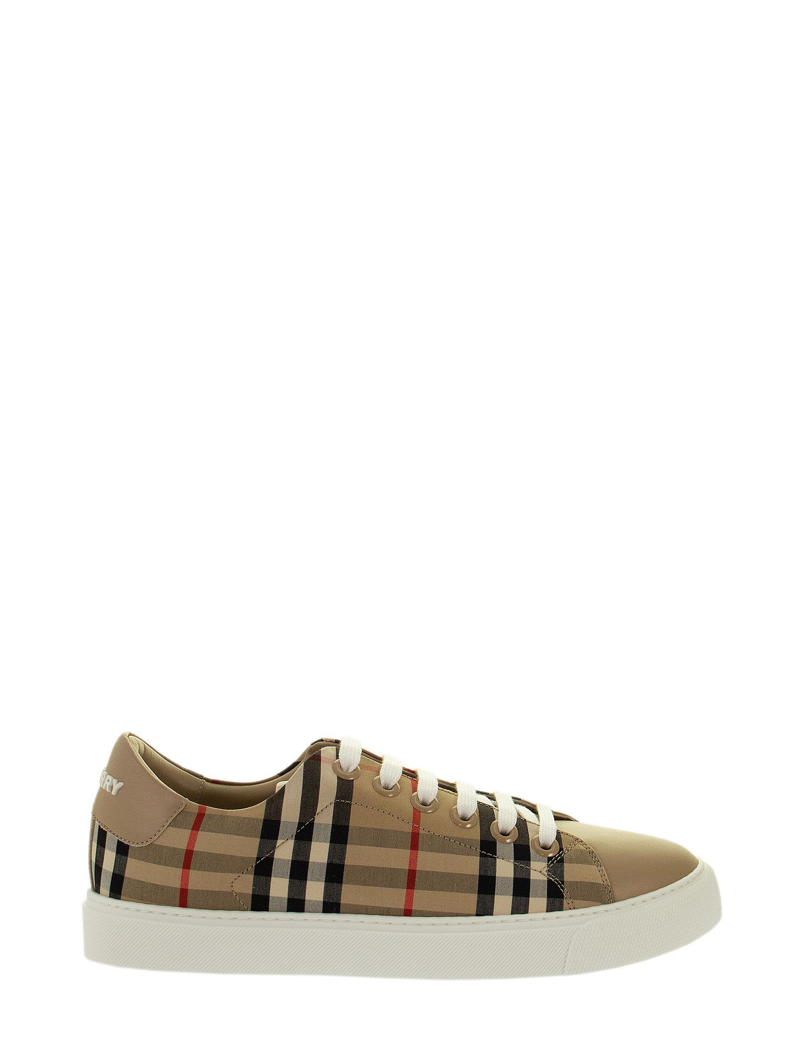 Burberry Albridge L - Trainer With Vintage Check Pattern And Leather Inserts