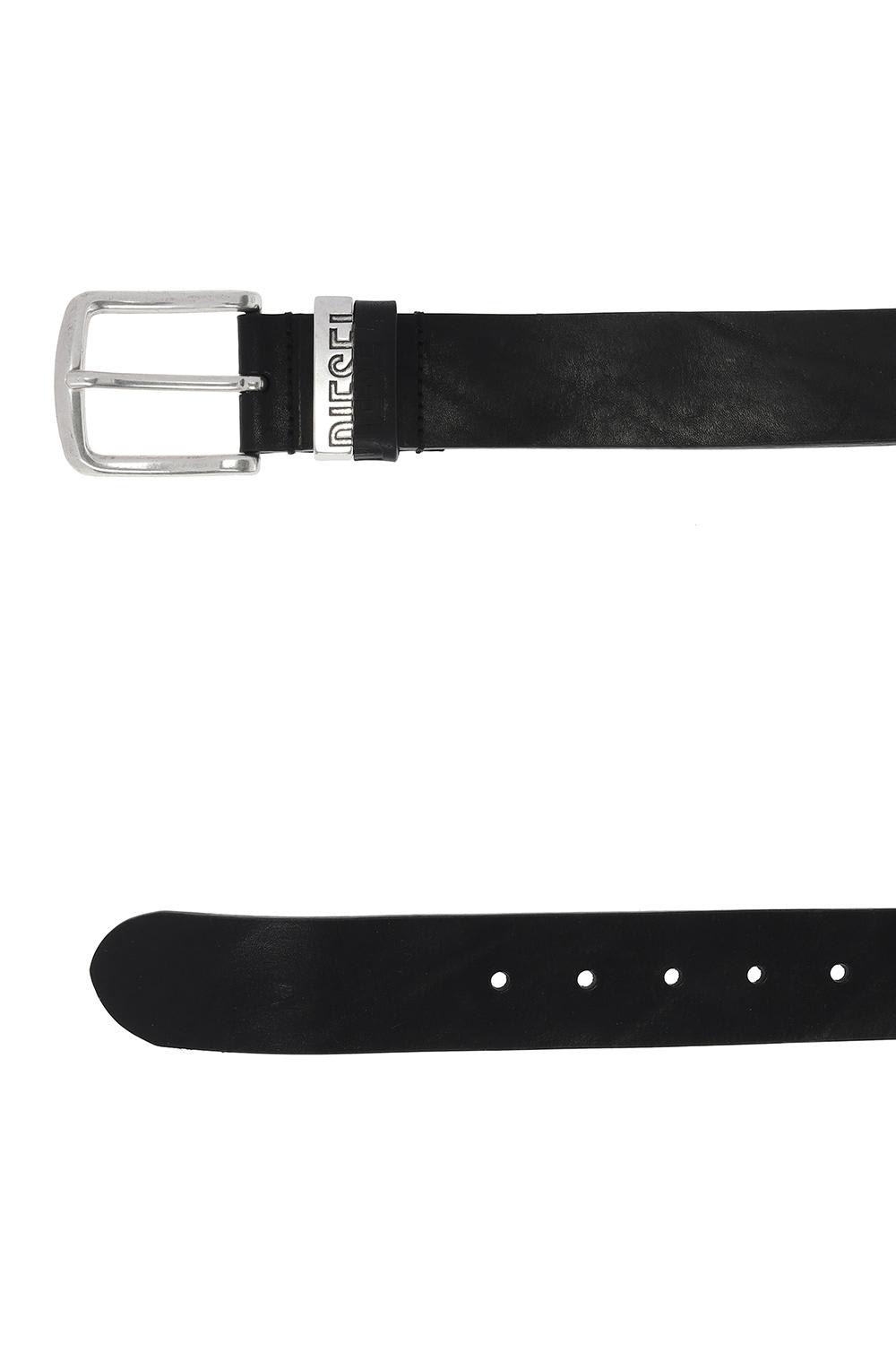【DIESEL】B-Visible Diesel B-visible Leather Belt In Black | ModeSens