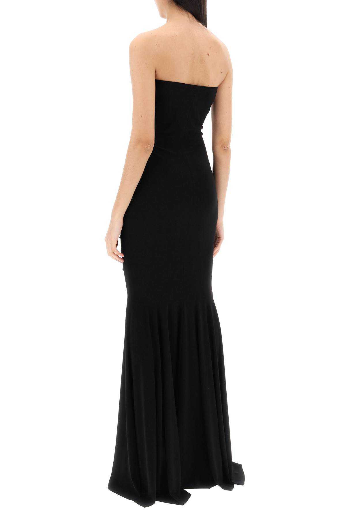 Shop Norma Kamali Strapless Mermaid-style Long Dress In Black (black)