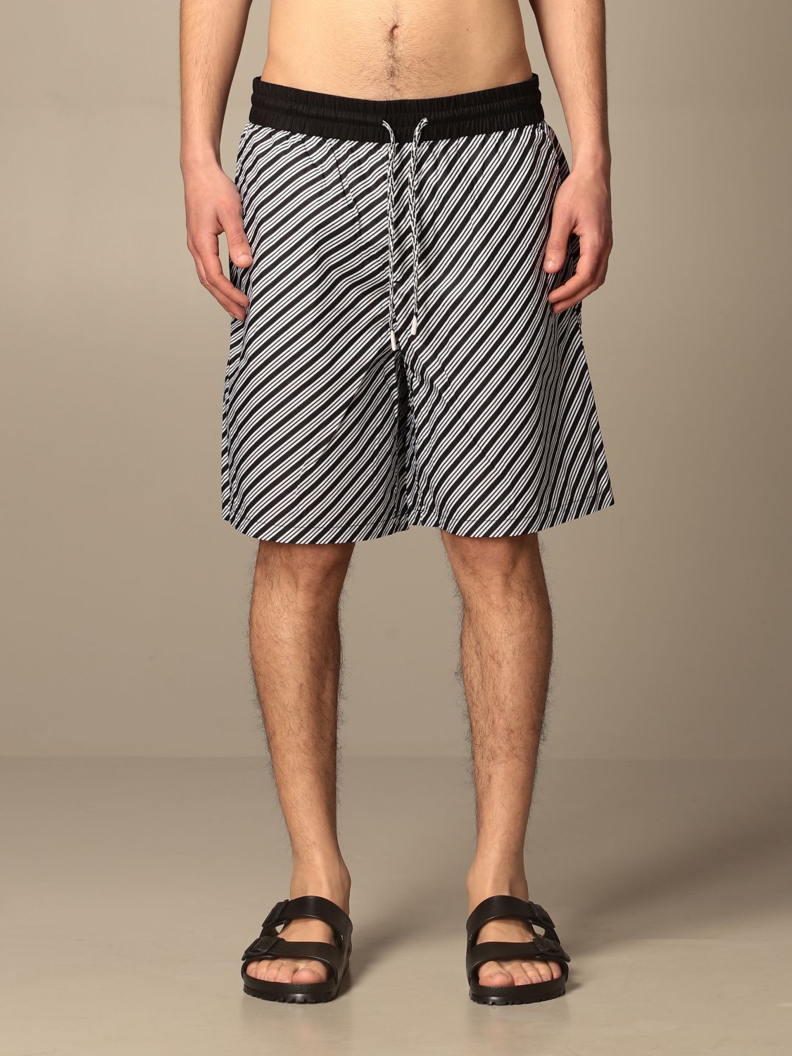 Emporio Armani Short Emporio Armani Bermuda Shorts In Diagonal Striped Cotton