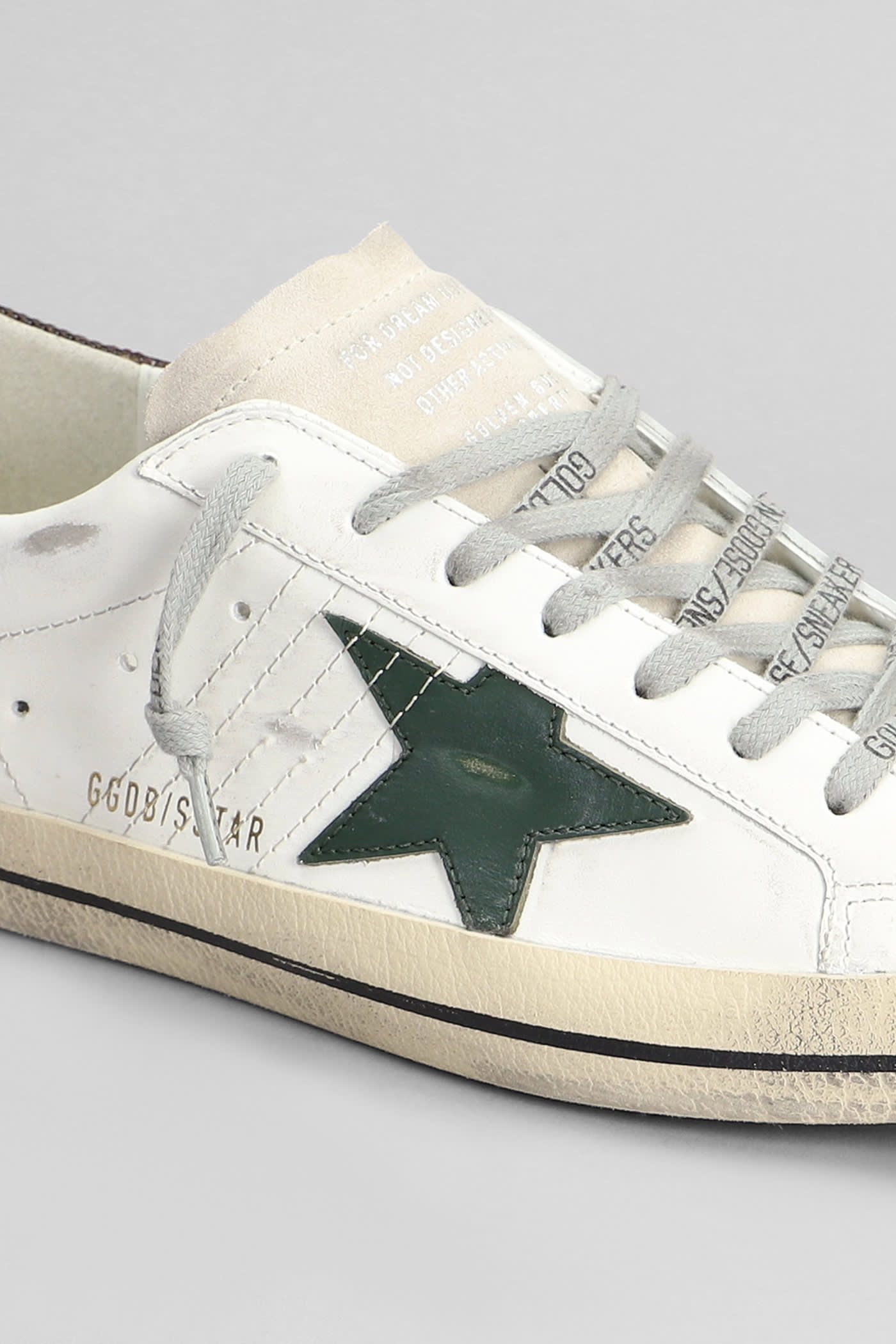 Golden Goose Superstar Sneakers In White/seedpearl/green/brown