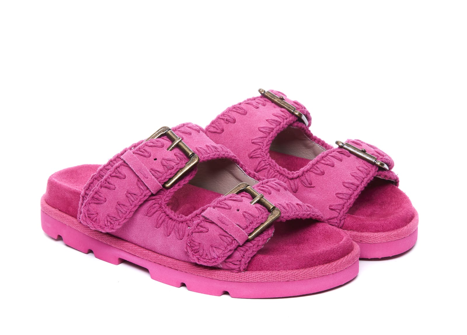 Shop Mou Low Bio Sandals In Fuchsia