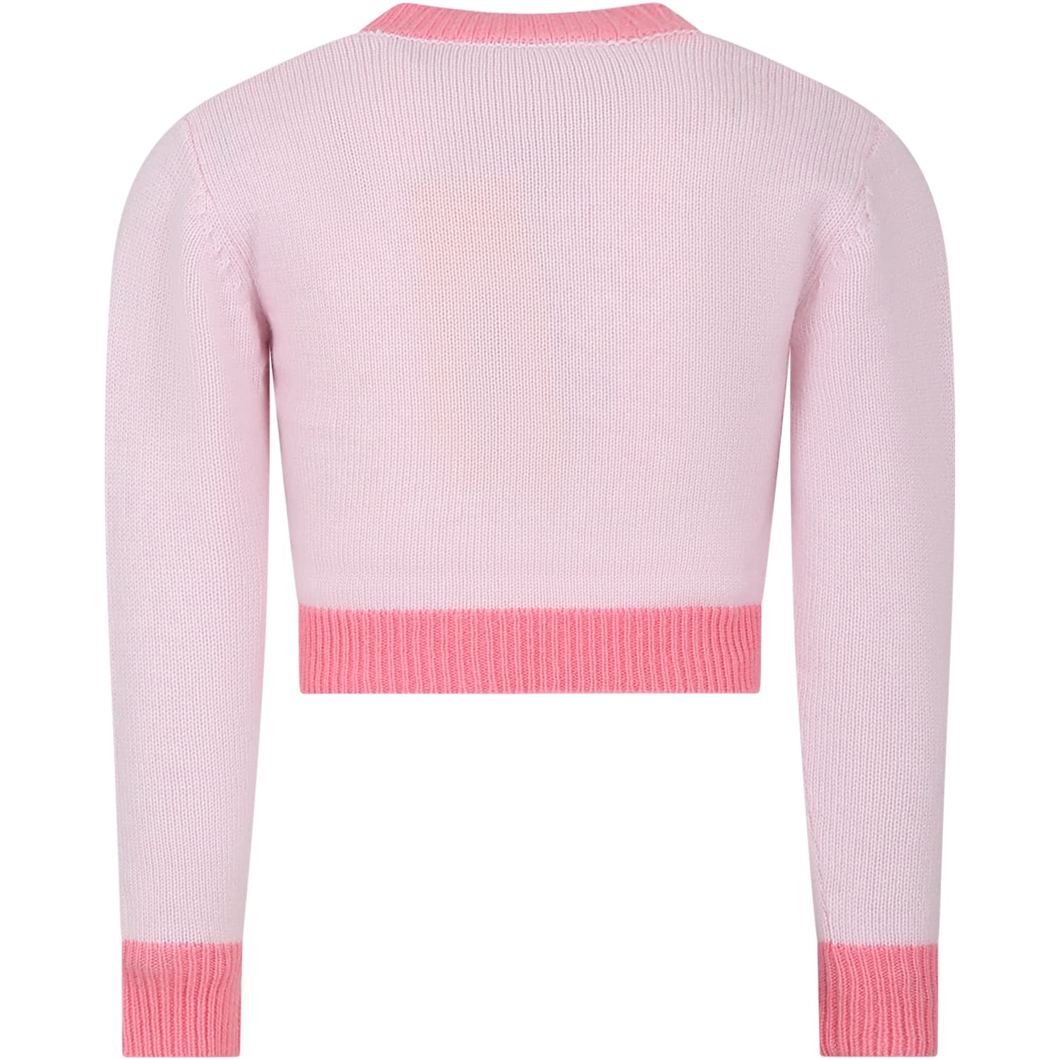 Shop Marni Pink Sweater For Girl With Logo