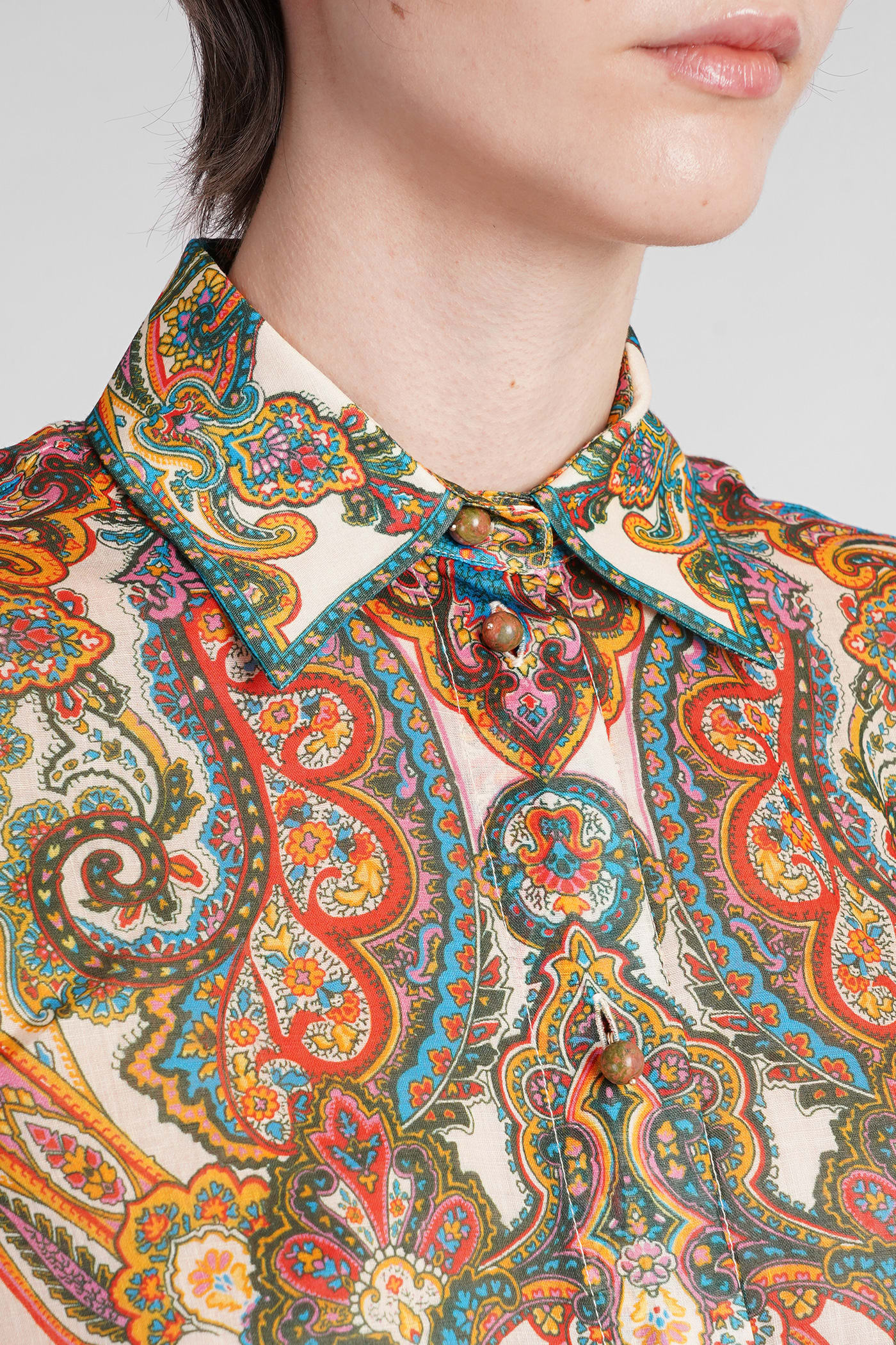 Shop Zimmermann Shirt In Multicolor Ramie