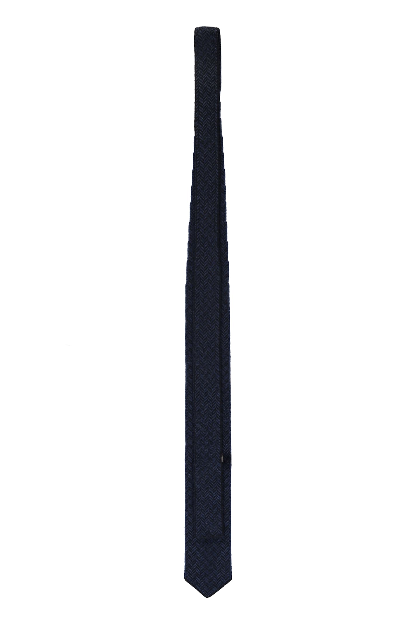 Corneliani Knitted Silk And Cashmere Blend Tie In Blue