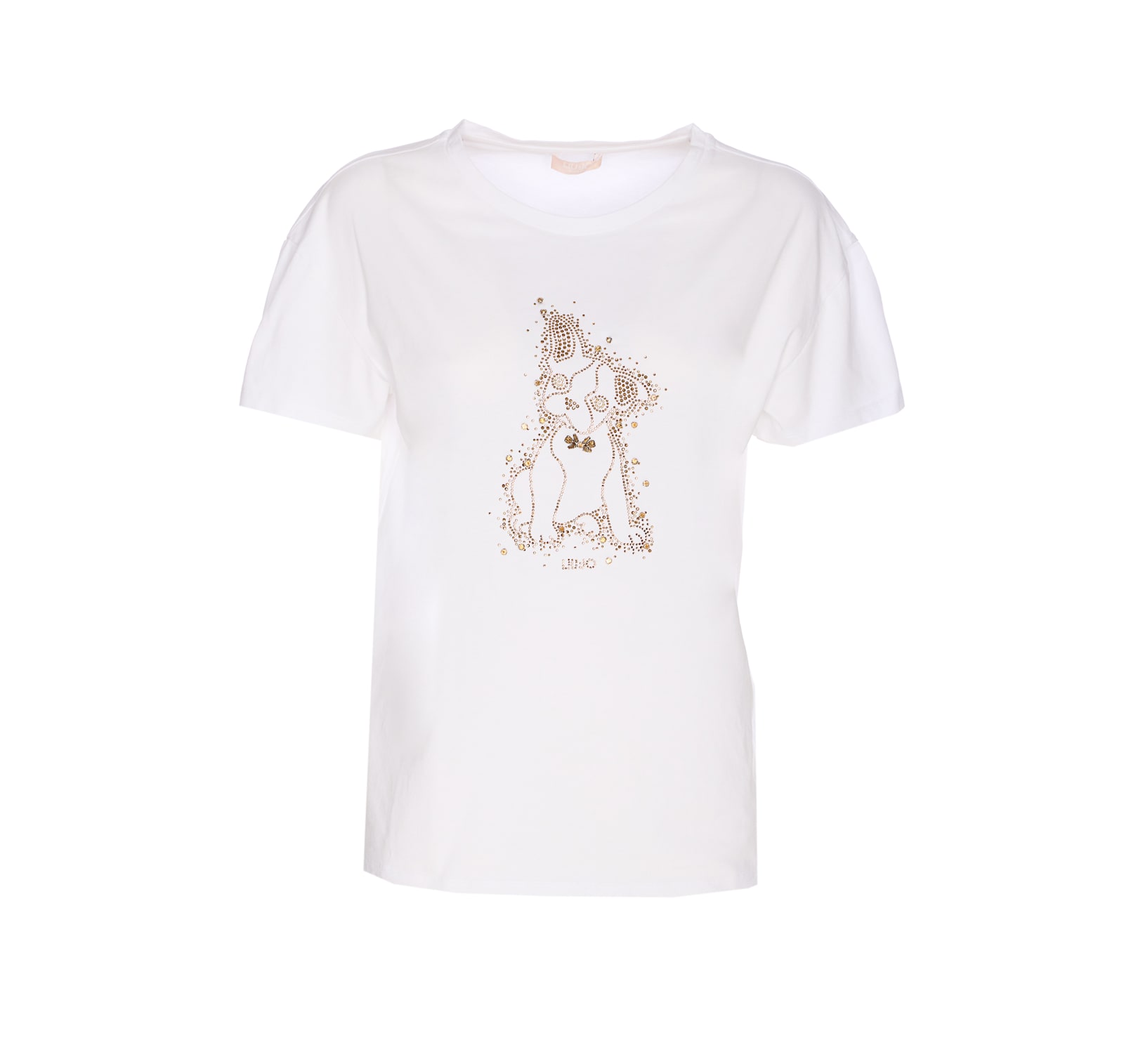 Liu •jo Crewneck Graphic Embellishment Top In White