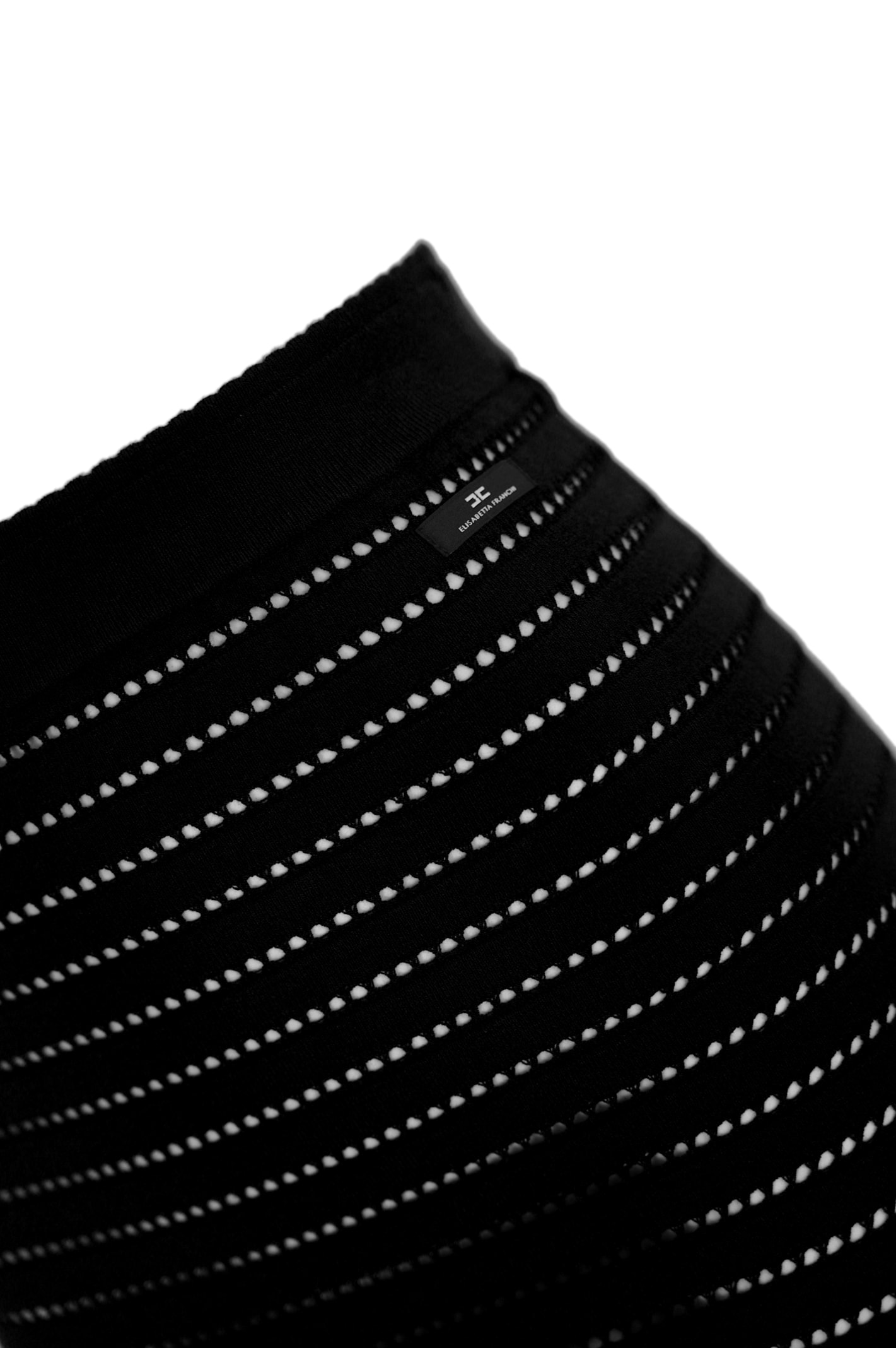 Elisabetta Franchi Perforated Knit Skirt In Nero