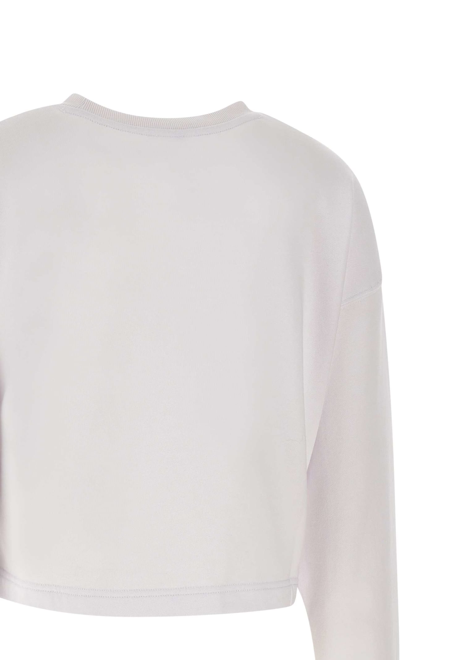 Shop Sun 68 Cropped Cotton Cotton Sweatshirt In White