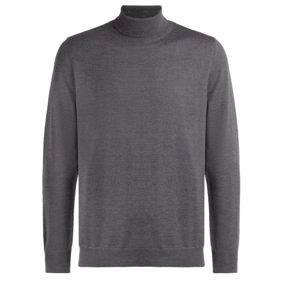 A.p.c. Turtleneck Sweater Made Of Anthracite Gray Merino Wool