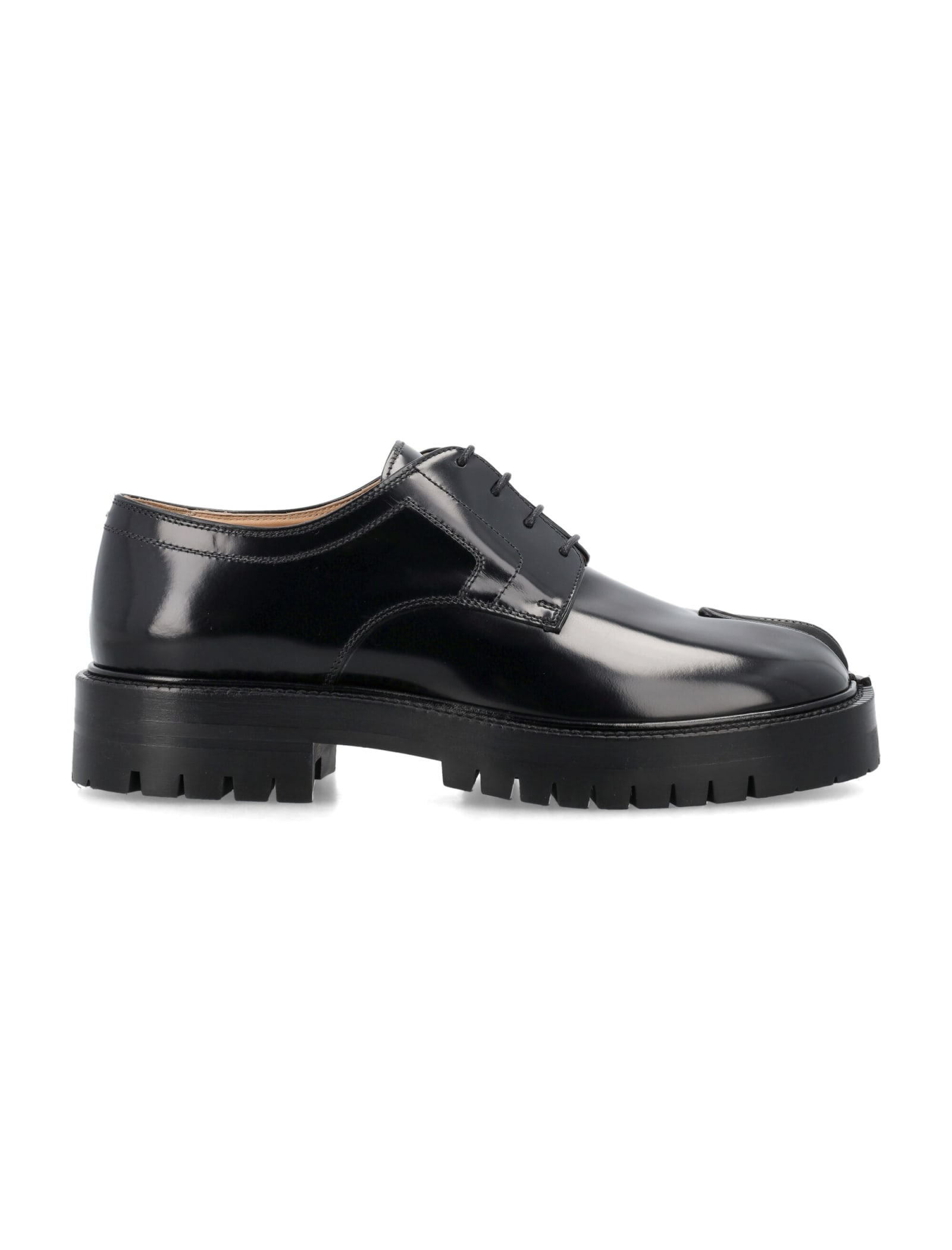 Maison Margiela Chunky Sole Lace-up Shoes With Glossy Finish In H8396