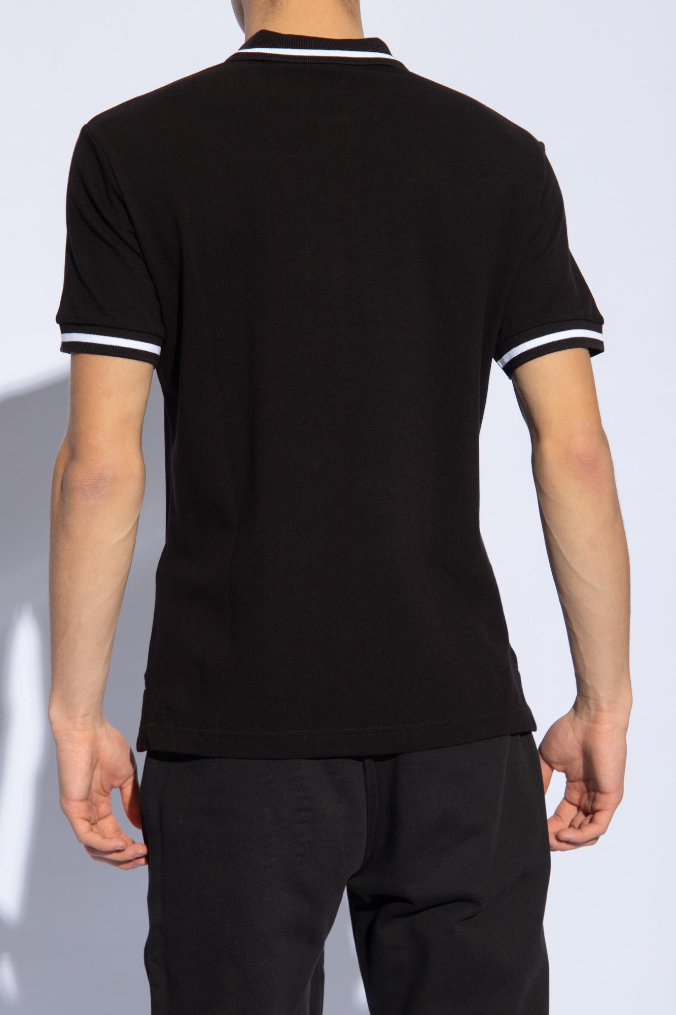 Shop Versace Jeans Couture Polo Shirt With Logo In Nero