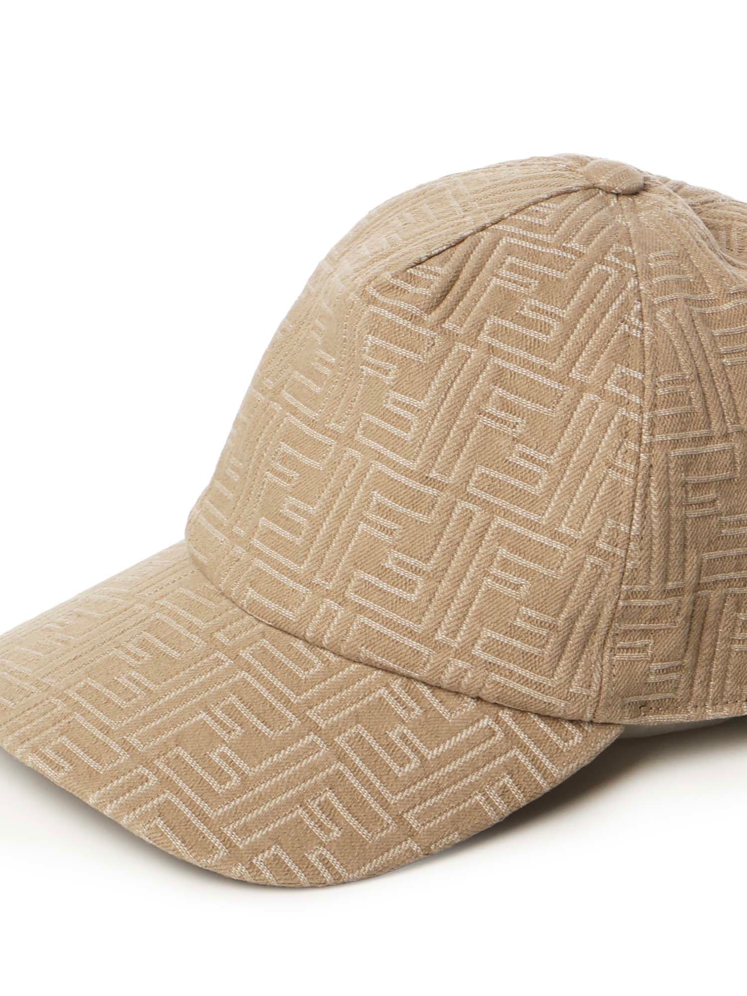 Fendi Cotton Baseball Cap In Brown